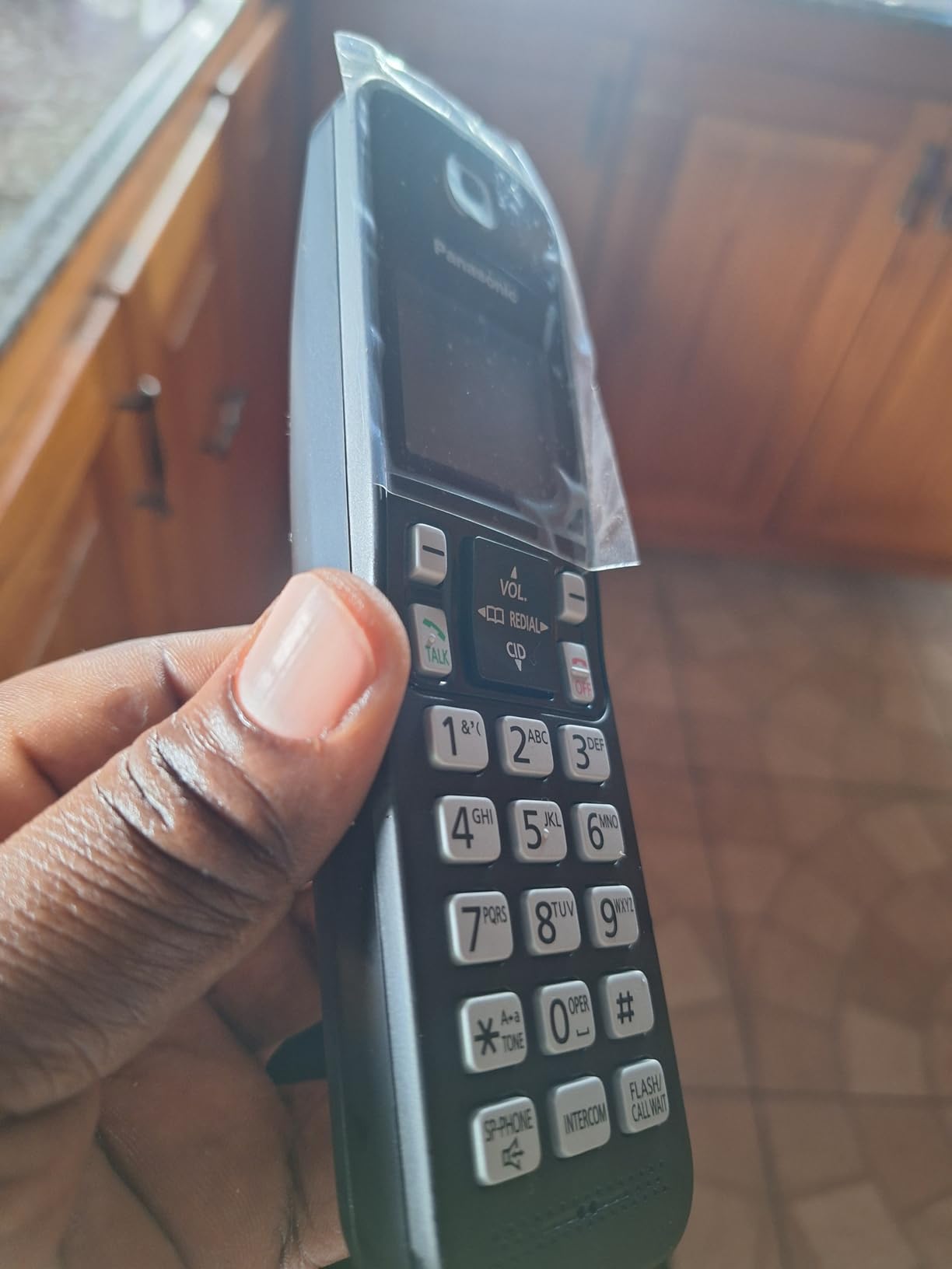 Panasonic Cordless Phone 2 Handsets System Expandable with Amber Backlit Display - KX-TGC352B (Black) customer photo 1