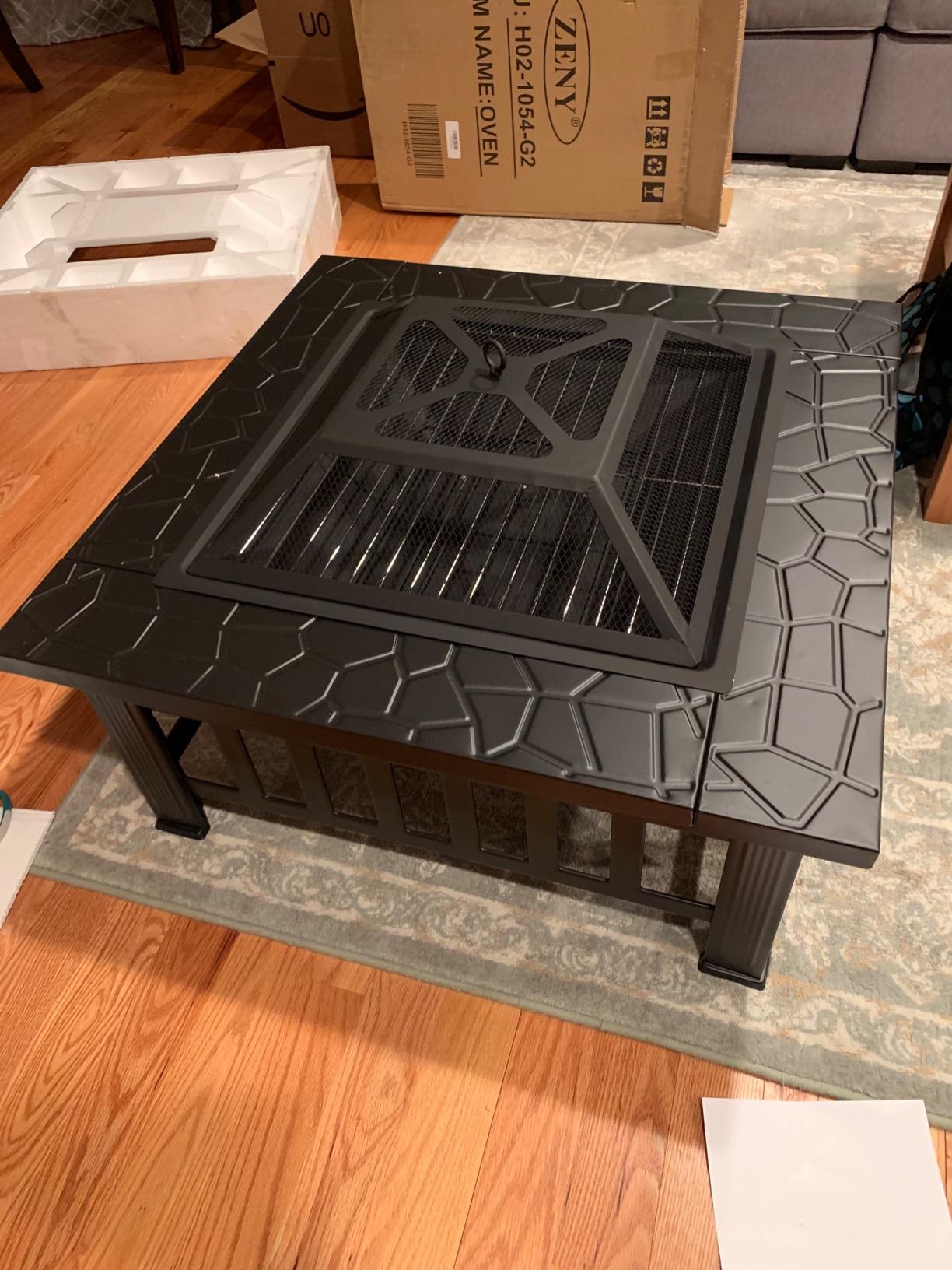 ZENY 32 inch Outdoor Fire Pit with Grill customer photo 1