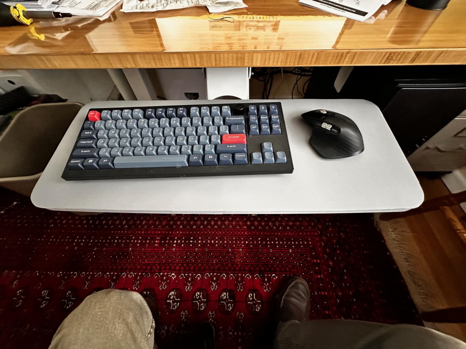 VIVO Black Under Desk 25 x 10 in Keyboard Tray, MOUNT-KB03B | Adjustable Computer Keyboard and Mouse Platform, Ergonomic Under Table Desk Mount Drawer, Full Swivel customer photo 1
