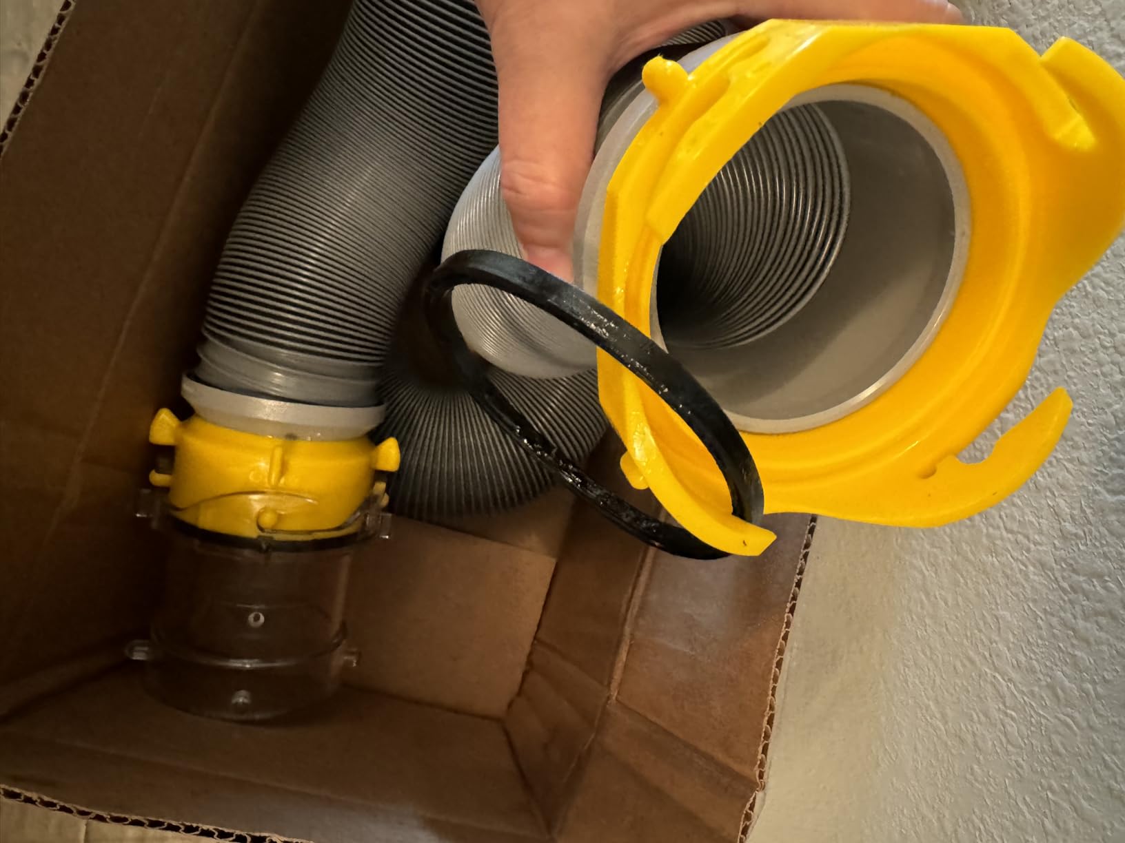 Camco Deluxe 20ft Sewer Hose Kit - Includes Features Pre-Attached Swivel Fittings & Includes Clear RV Sewer Elbow, (2) Heavy Duty 10ft Sewer Hoses, (2) Storage Caps, & Bonus Clear Extender - 39658 customer photo 2
