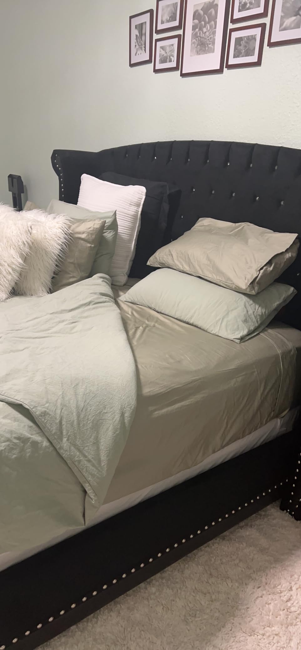Threadmill 400 Thread Count Egyptian Cotton Queen Sheet Set, Sateen, White customer photo 2