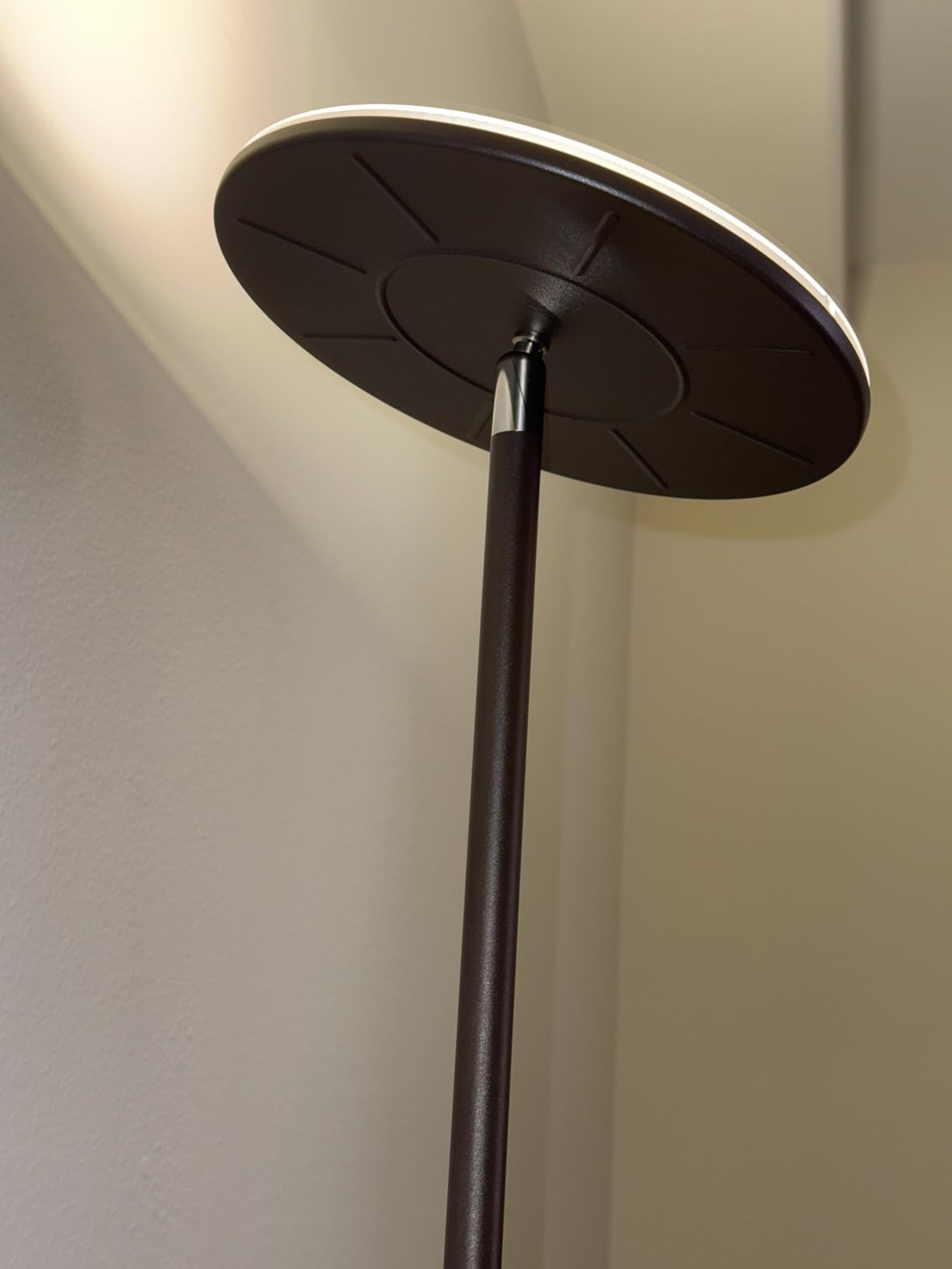 Brightech Sky LED Floor lamp, Torchiere Super Bright Floor Lamp for Living Room Decor & Office - Dimmable, Tall Standing Torch Lamp with Warm Light for Bedroom & Reading - Gold Brass customer photo 1