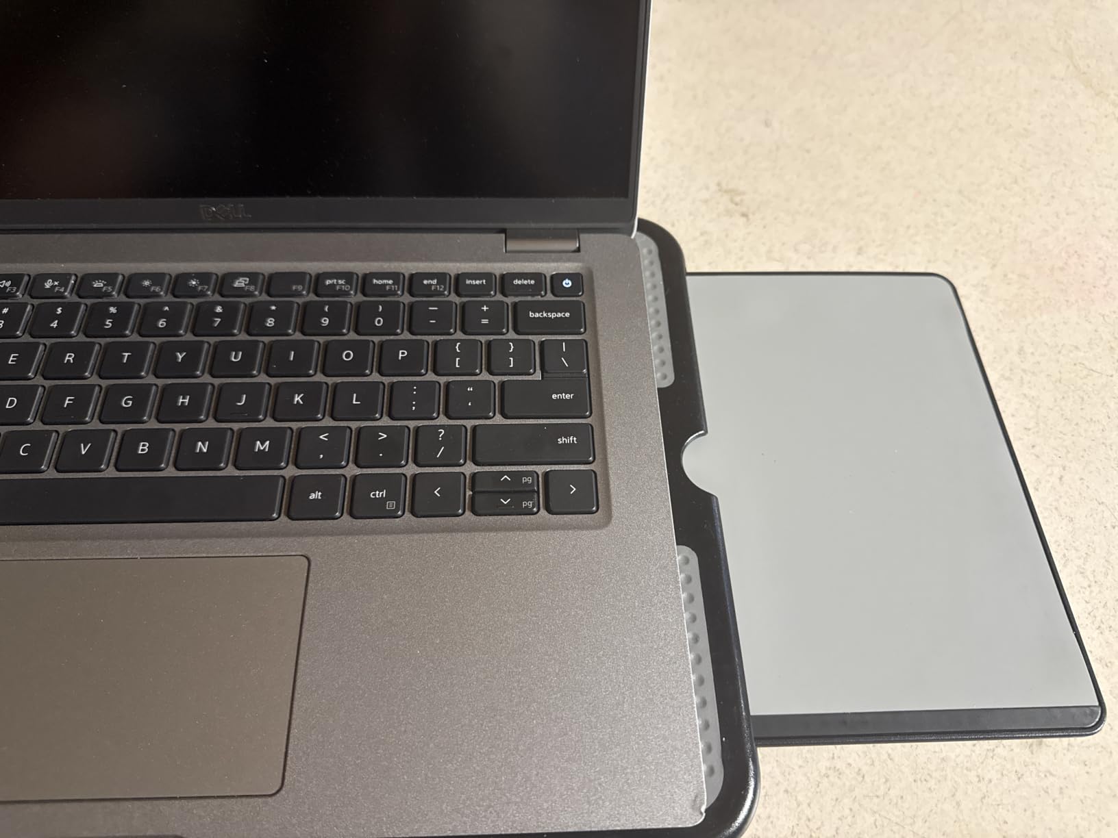 AboveTEK Portable Laptop Lap Desk w/Retractable Left/Right Mouse Pad Tray, Non-Slip Heat Shield Tablet Notebook Computer Stand Table w/Sturdy Stable Work Surface for Bed Sofa Couch or Travel customer photo 2