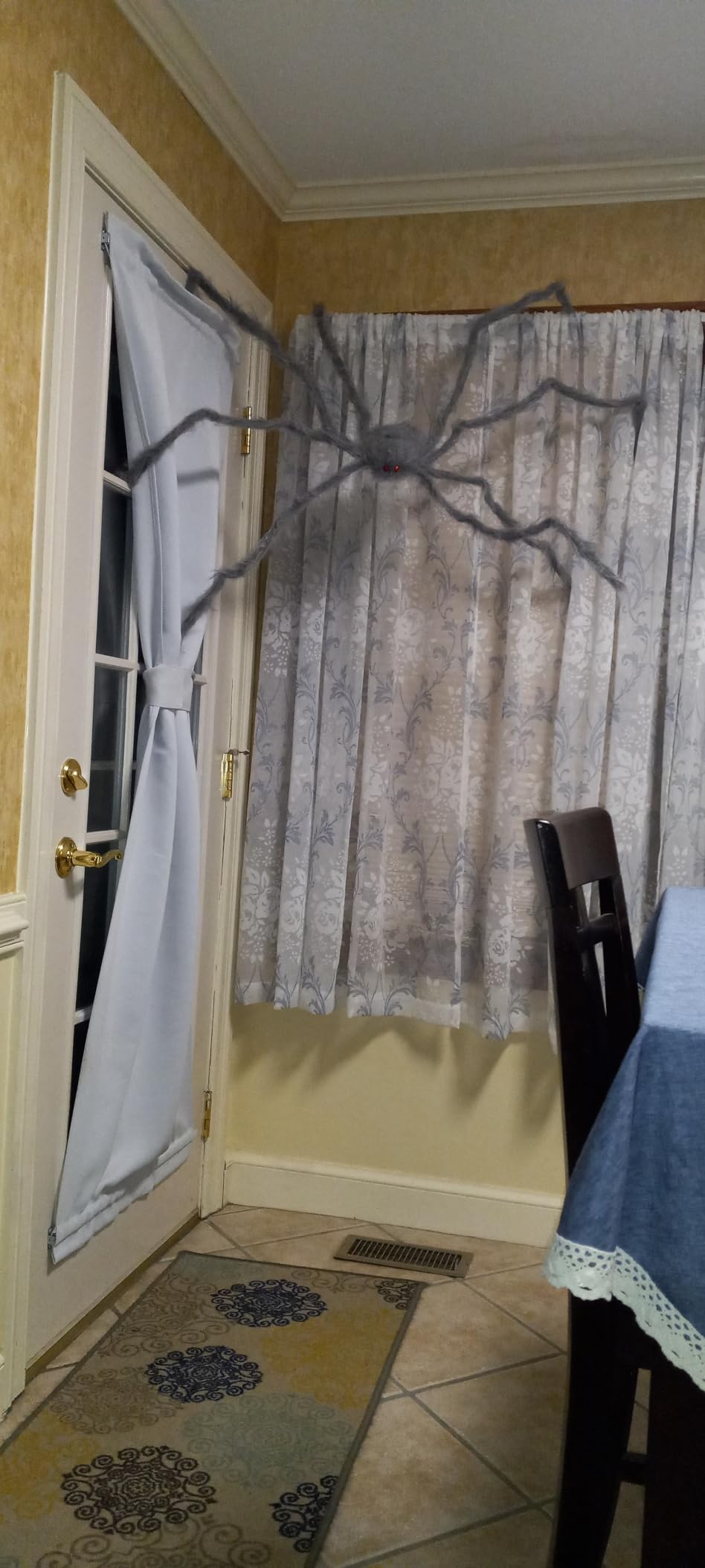 JOYIN Halloween Outdoor Decorations Giant Spider, 5 Ft Large Spider for Yard Lawn Garden Patio Scary Halloween Outside Decor, Indoor Haunted House Prop and Home Party Decor, Black customer photo 1