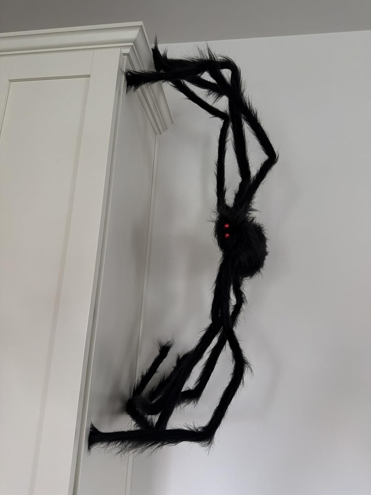 JOYIN Halloween Outdoor Decorations Giant Spider, 5 Ft Large Spider for Yard Lawn Garden Patio Scary Halloween Outside Decor, Indoor Haunted House Prop and Home Party Decor, Black customer photo 2
