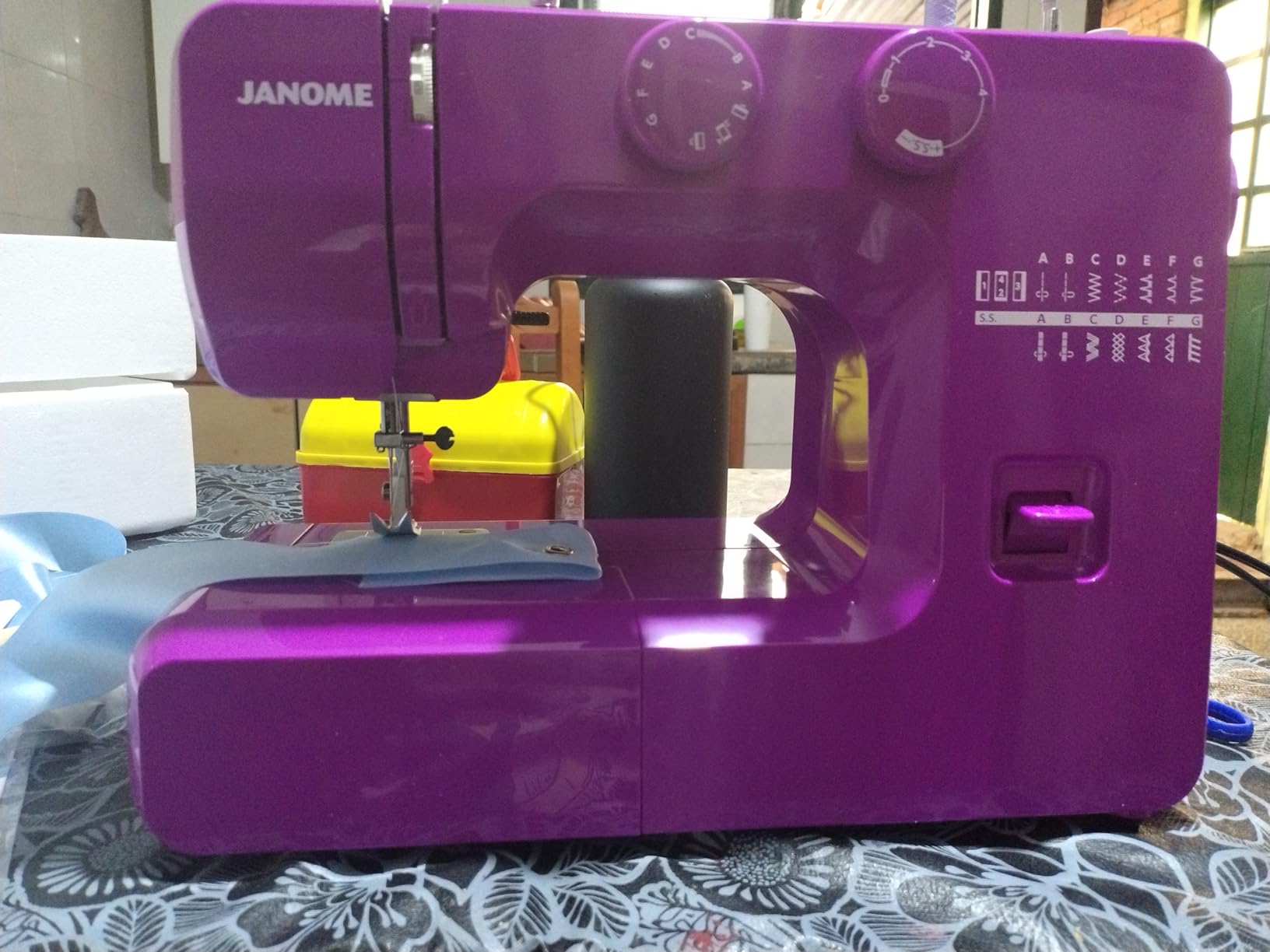 Janome Blue Couture Easy-to-Use Sewing Machine with Interior Metal Frame, Bobbin Diagram, Tutorial Videos, Made with Beginners in Mind! customer photo 2
