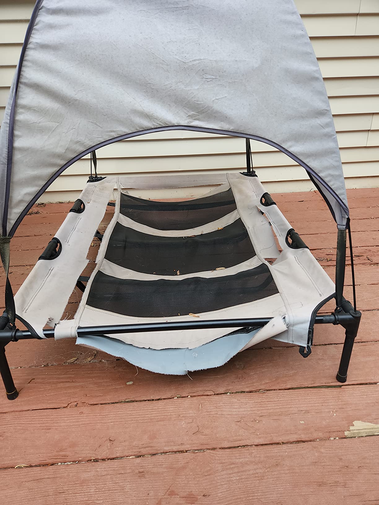 Best Choice Products 30in Elevated Cooling Dog Bed, Outdoor Raised Mesh Pet Cot w/Removable Canopy Shade Tent, Carrying Bag, Breathable Fabric - Red customer photo 1