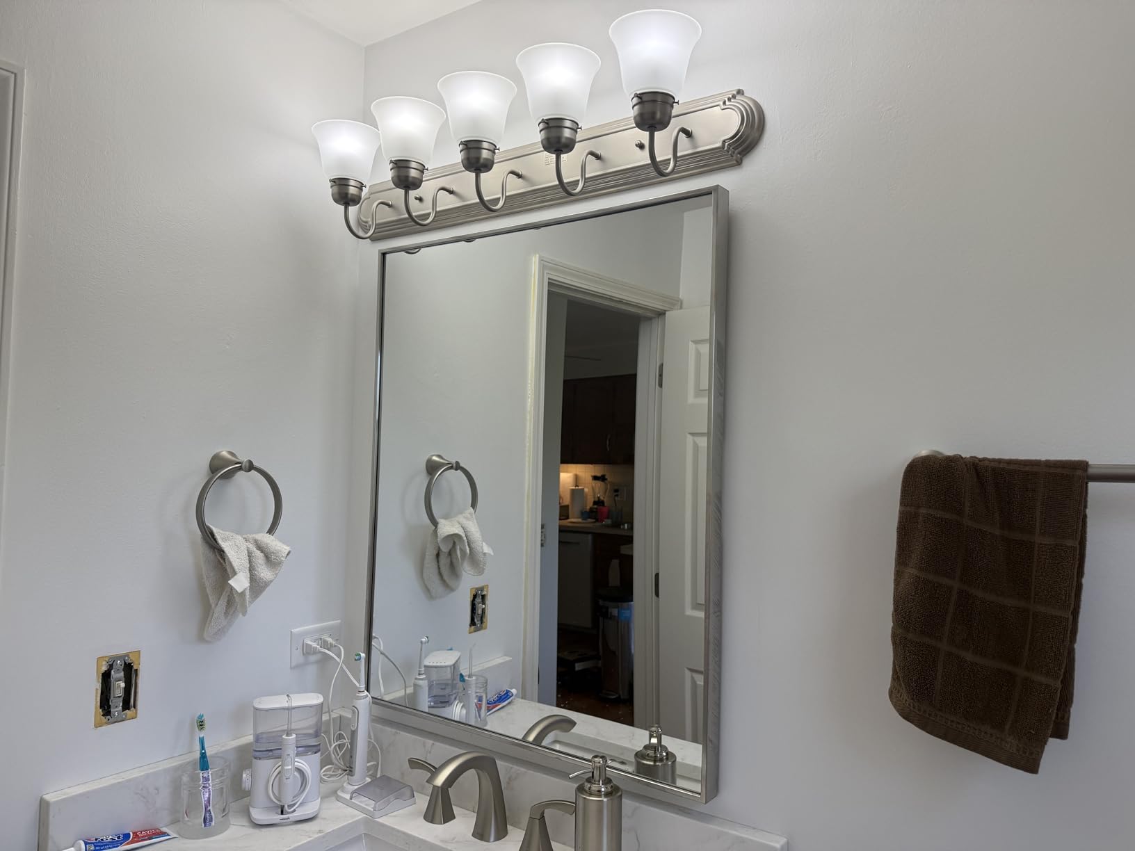 Kichler 3-Light Bathroom Vanity Light, Brushed Nickel customer photo 2