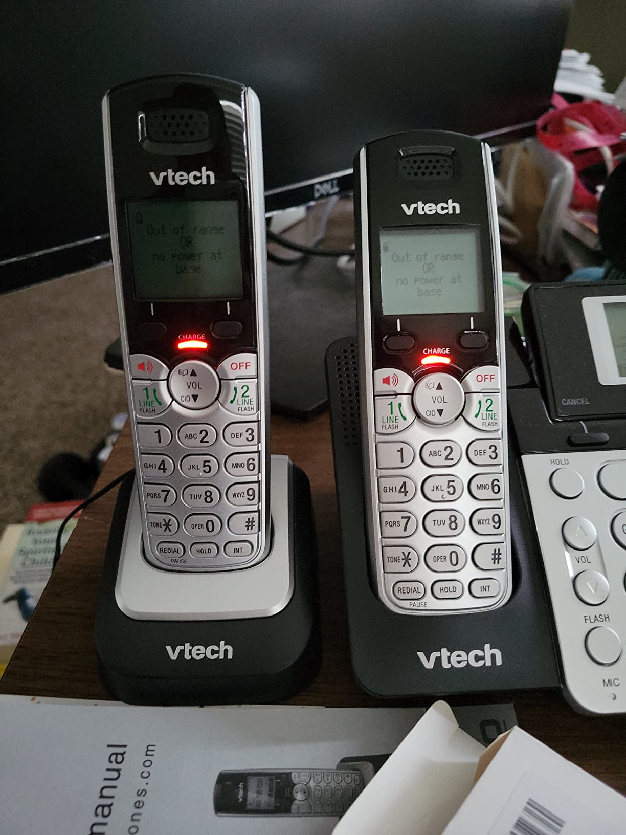 VTech DS6151-2 2-Line Expandable Cordless Phone System, 2 Handsets | Digital Answering System, Caller ID, DECT 6.0, Home & Small Business, Black/Silver customer photo 1