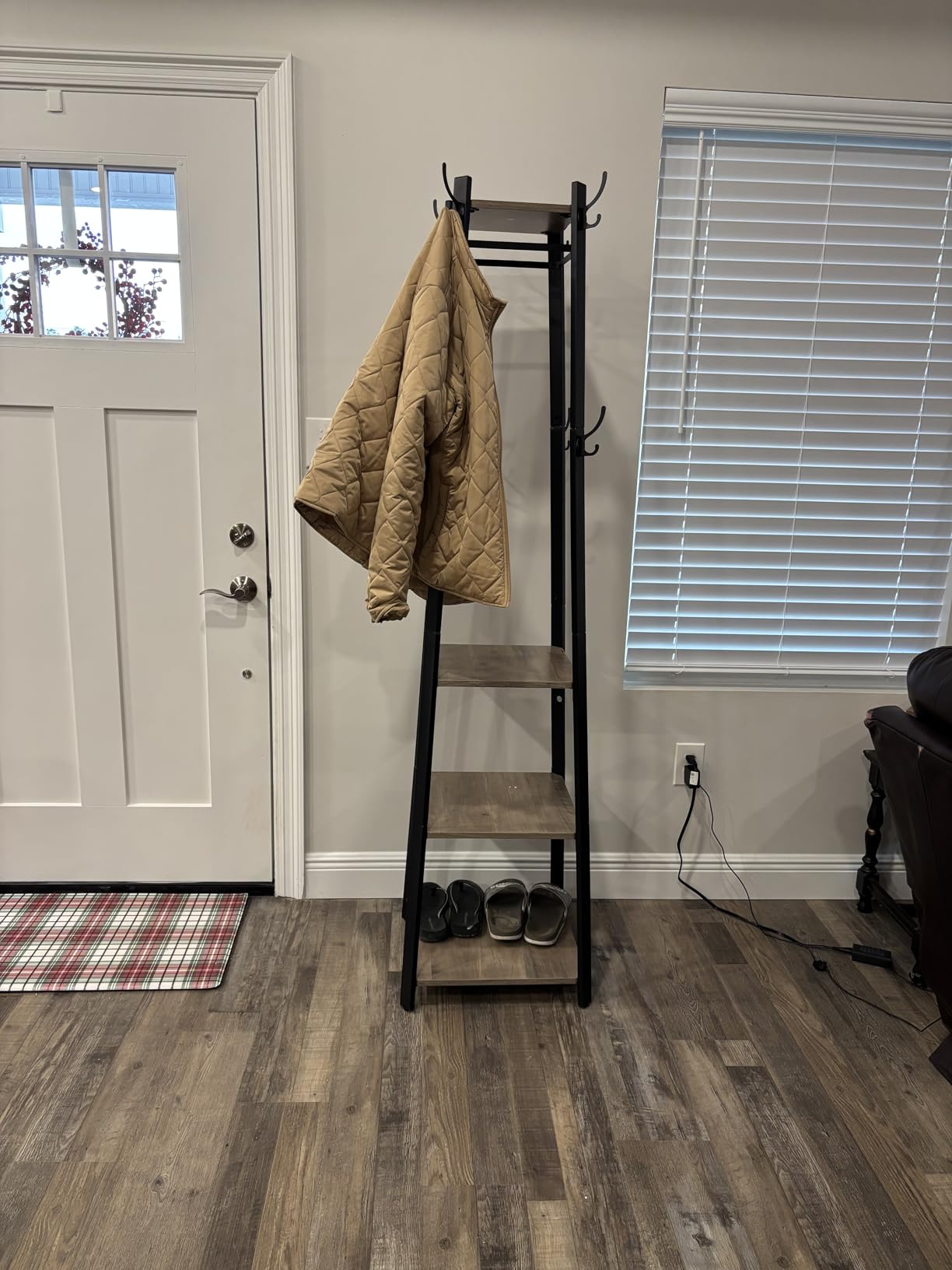 VASAGLE Coat Rack Freestanding, Hall Tree with 2 Shelves customer photo 1