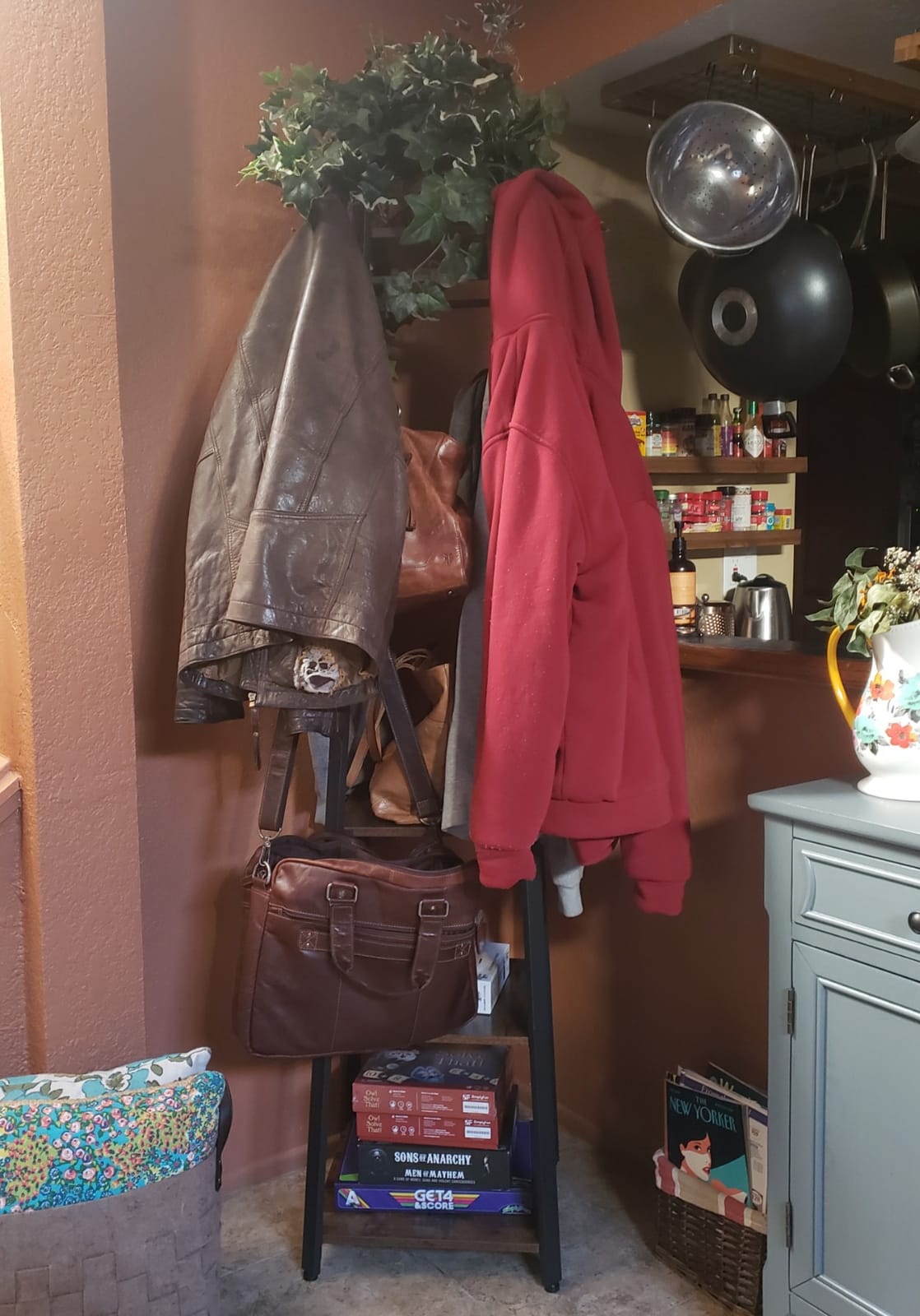 VASAGLE Coat Rack Freestanding, Hall Tree with 2 Shelves customer photo 2