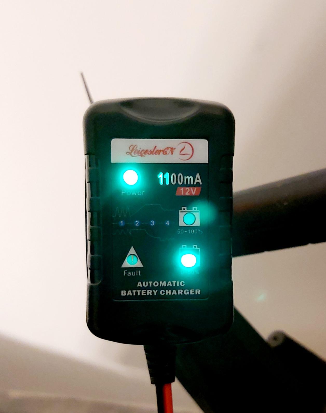 Motorcycle Battery Charger and Maintainer 12V, 1.1Amp Smart Trickle Charger - Automatic Float Charger for Cruiser Sport Bike ATV Scooter Dirt Bike Lawn Mower, LiFePO4 Lithium Lead Acid AGM Gel customer photo 1