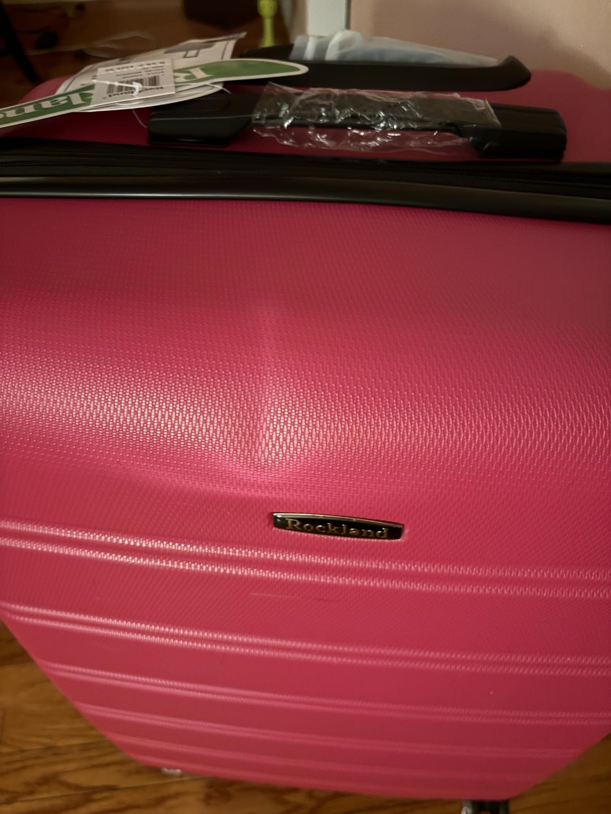 Rockland Melbourne Hardside Expandable Spinner Wheel Luggage, Checked Large 28