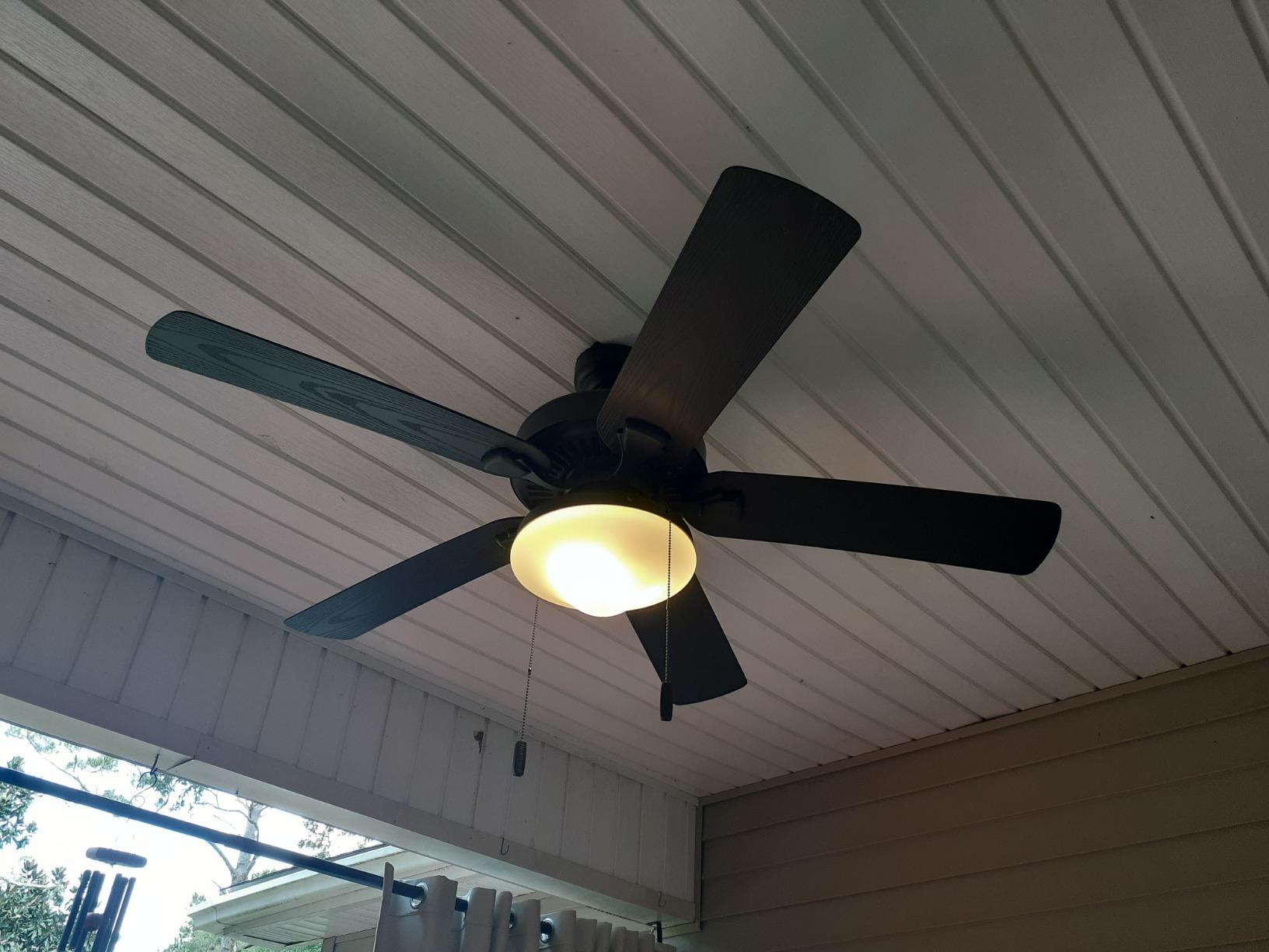 Honeywell Ceiling Fans Belmar 52 Inch Ceiling Fan With Light, Indoor/Outdoor Ceiling Fan with Pull Chain, LED Tri-Mount 5 Blade Design, ETL Damp Rated, Bronze (50512-01) customer photo 1