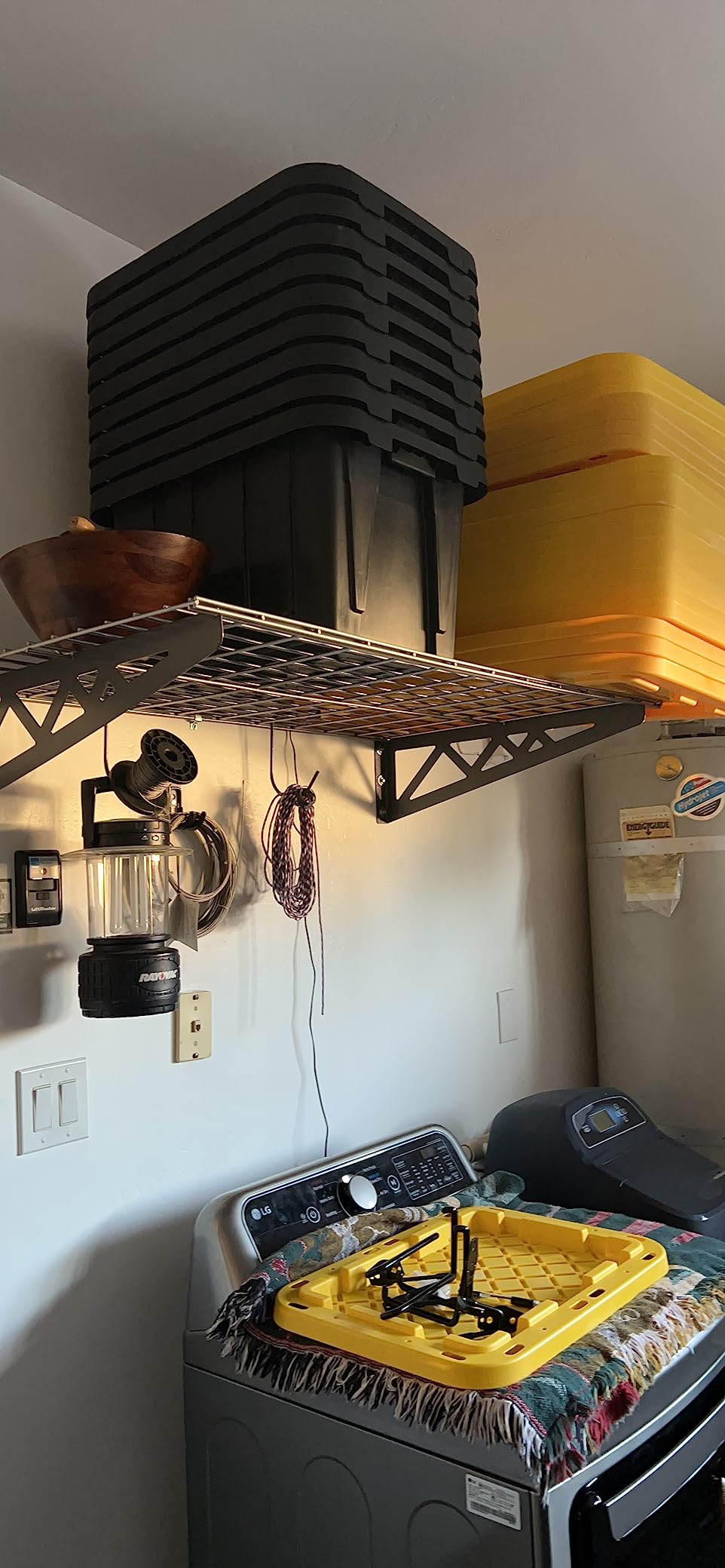SafeRacks Steel Garage Wall Shelves 2-Pk w/Hooks, 500lb, Hammertone (18x36) customer photo 2