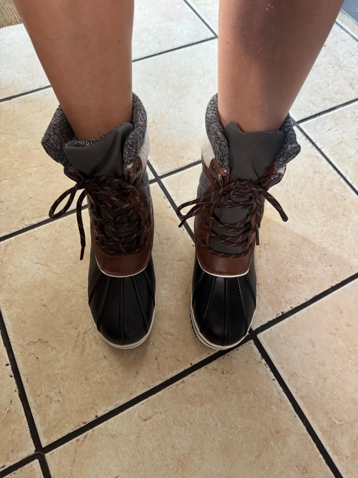 DREAM PAIRS Women's Mid Calf Duck Winter Boots customer photo 2
