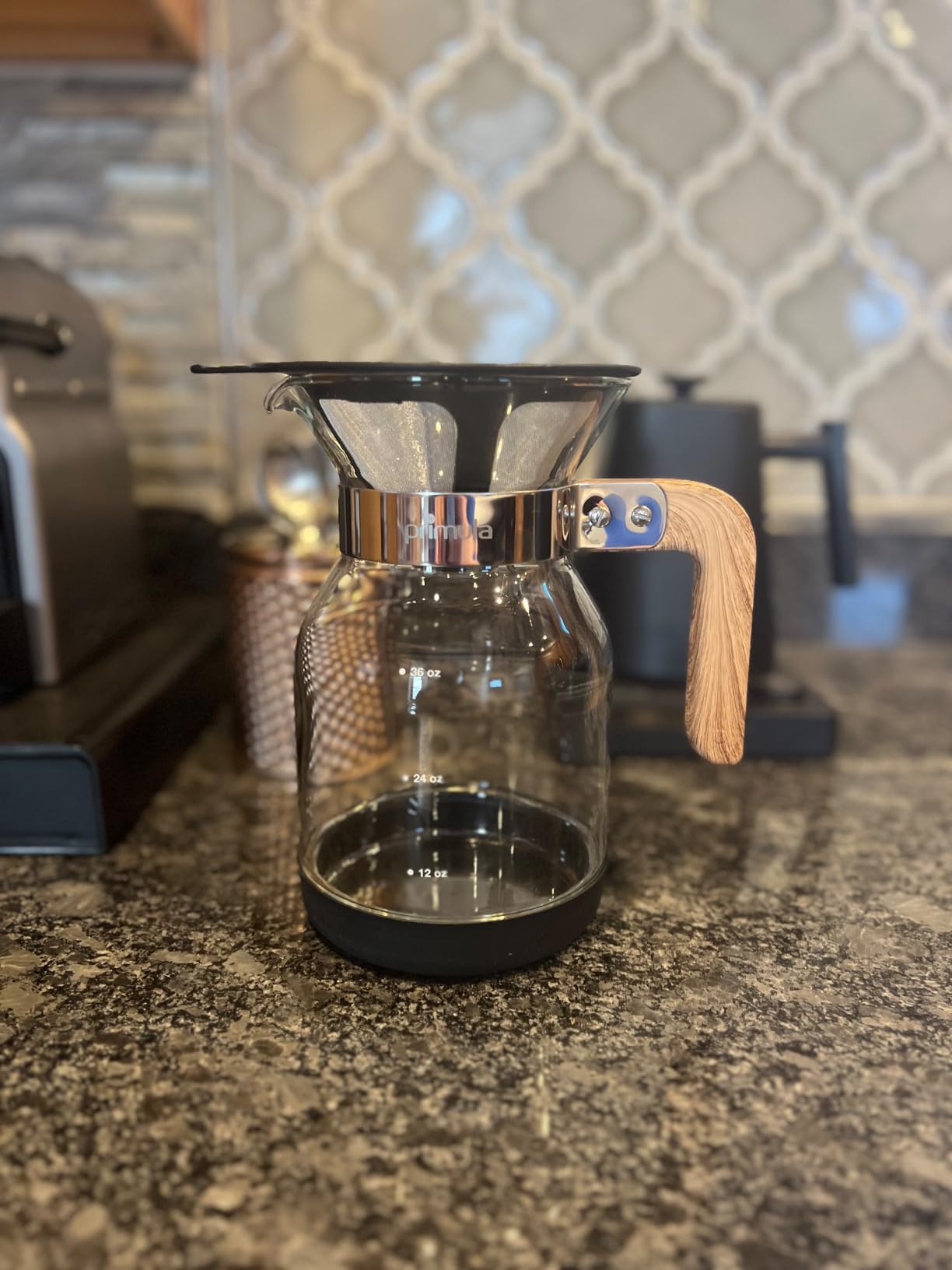 Primula Park Pour Over Park Set with Permanent Reusable Removable Ultra Fine Micro Mesh Stainless Steel Filter, Coffee Dripper Pour Over Maker Brewer Pot, Borosilicate Glass, Easy to Use, 36 oz customer photo 1