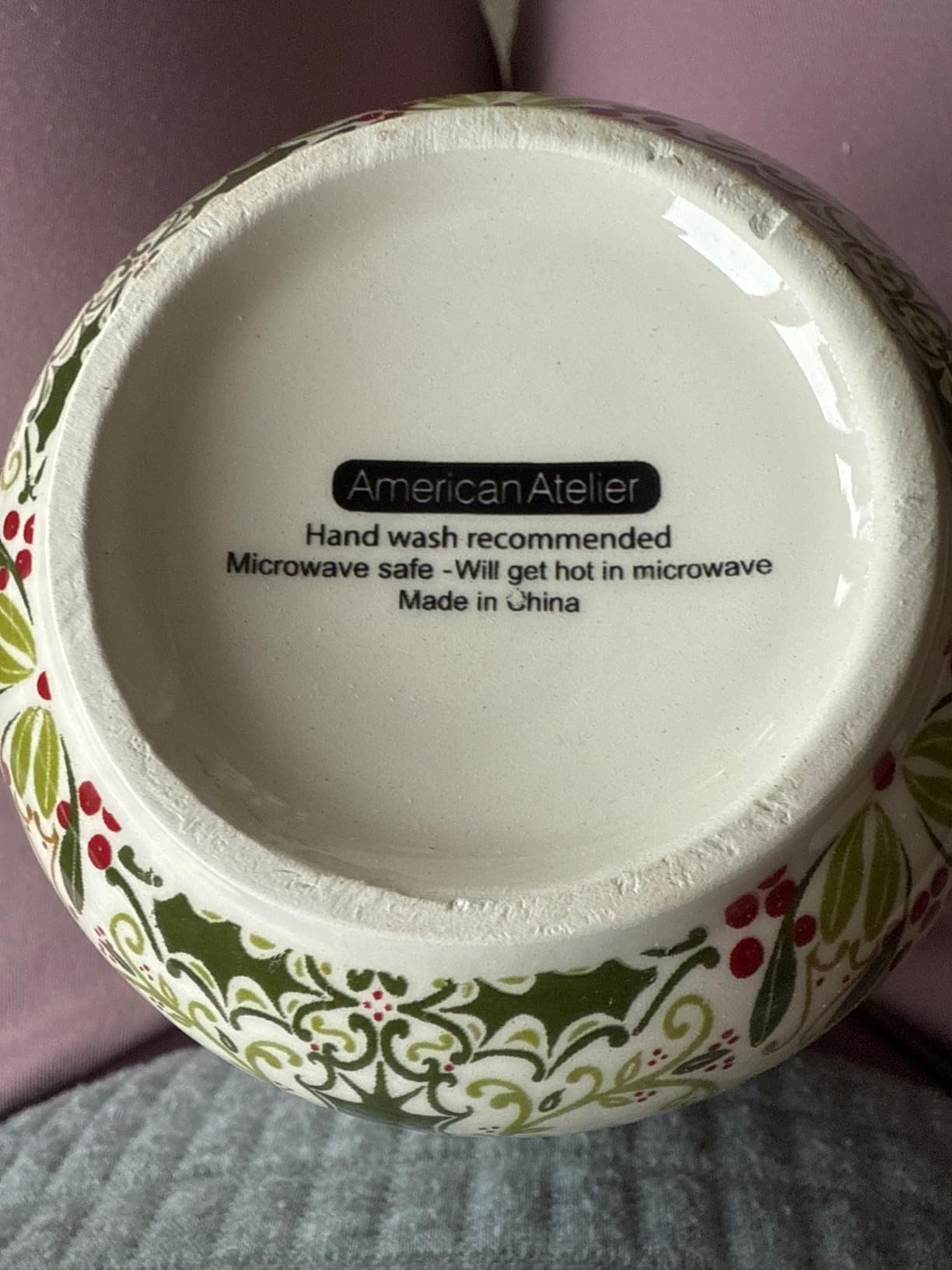 American Atelier 16-Piece Christmas-Themed Stoneware Dinnerware Set - Green/Red customer photo 2