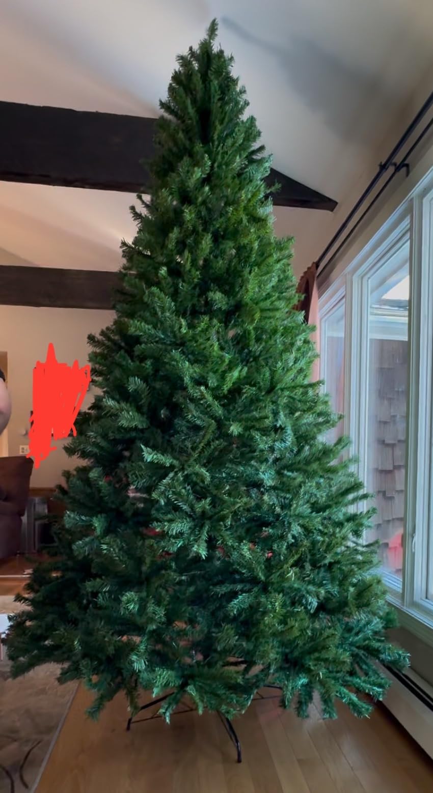 Goplus 6ft Artificial Christmas Tree, Premium Unlit Hinged Spruce Full Tree with 1000 Branch Tips, Metal Stand, Hinged Structure, Easy Assembly Festival Celebration Xmas Tree for Home, Office, Party customer photo 1