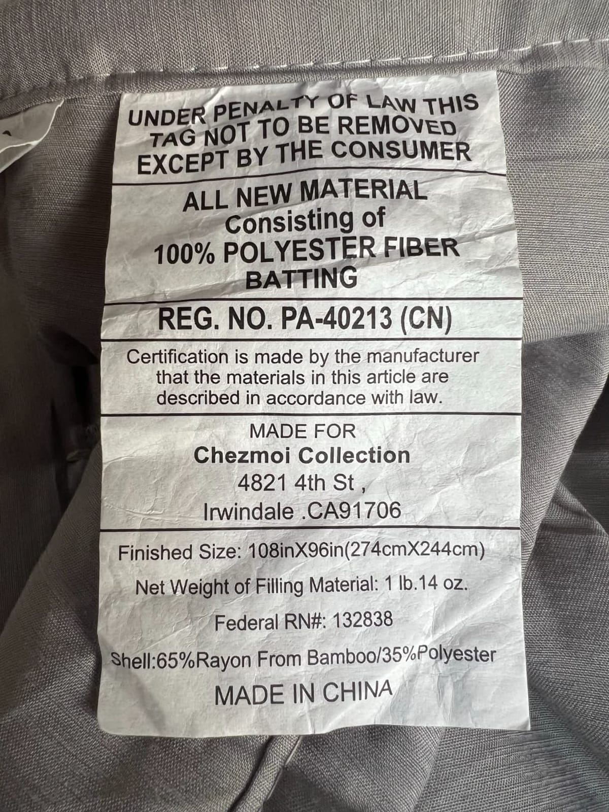 Chezmoi Collection Milo 3-Piece Soft Cooling Blend of Rayon Derived from Bamboo & Polyester Cross-Stitch Quilted Coverlet Set (King, Light Gray) customer photo 2