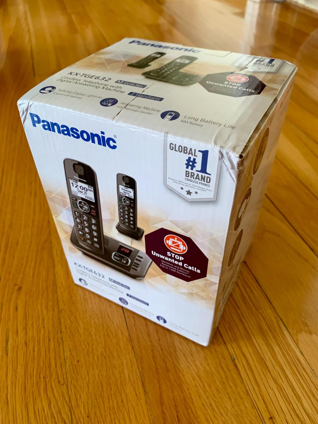 Panasonic DECT 6.0 Expandable System, Cordless Phones with Answering Machine and Call Blocking - 3 Cordless Phones 3 Handsets - KX-TGE633M (Metallic Black) customer photo 1