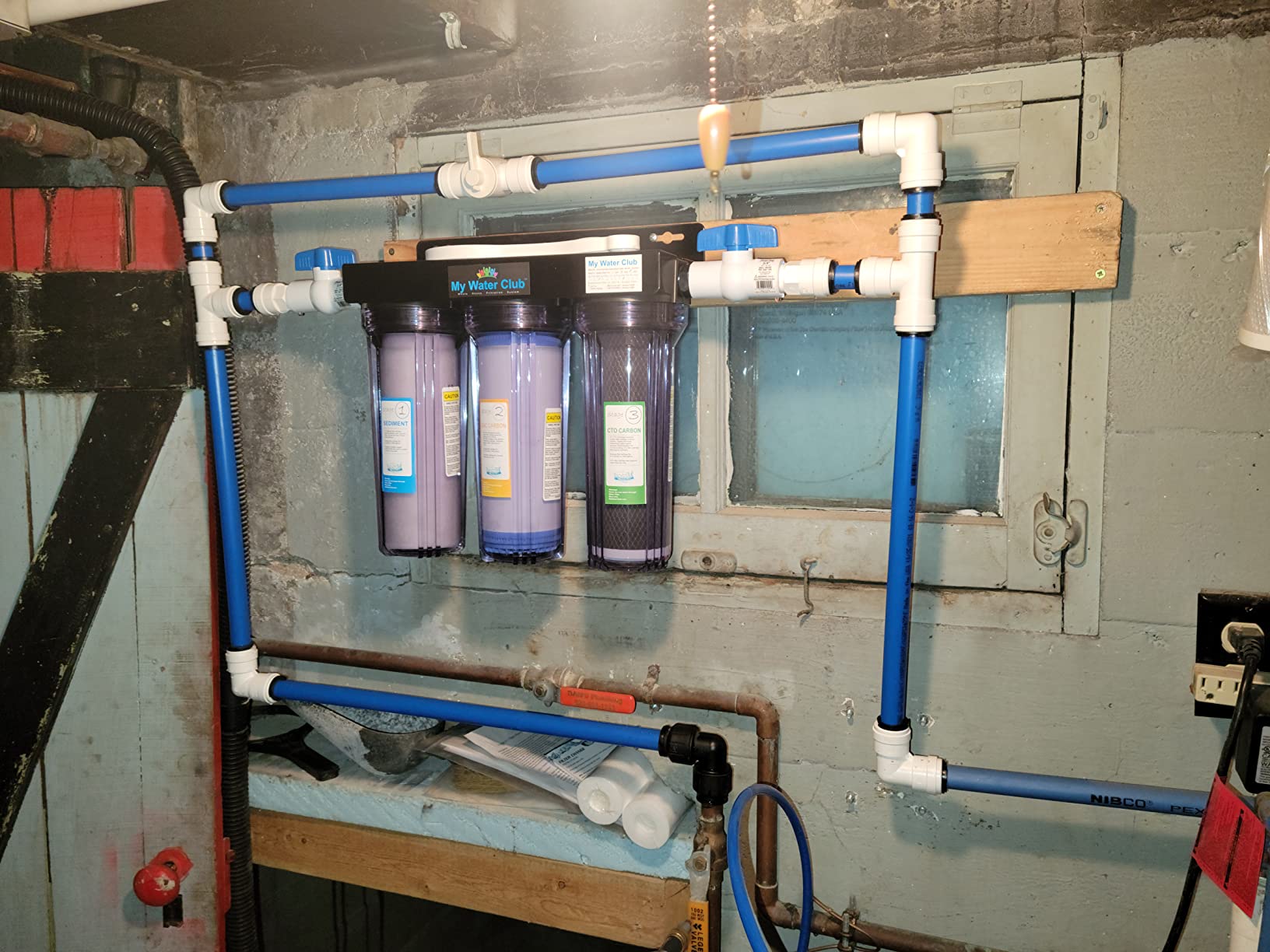 Whole House 3-Stage Water Filtration System, 3/4