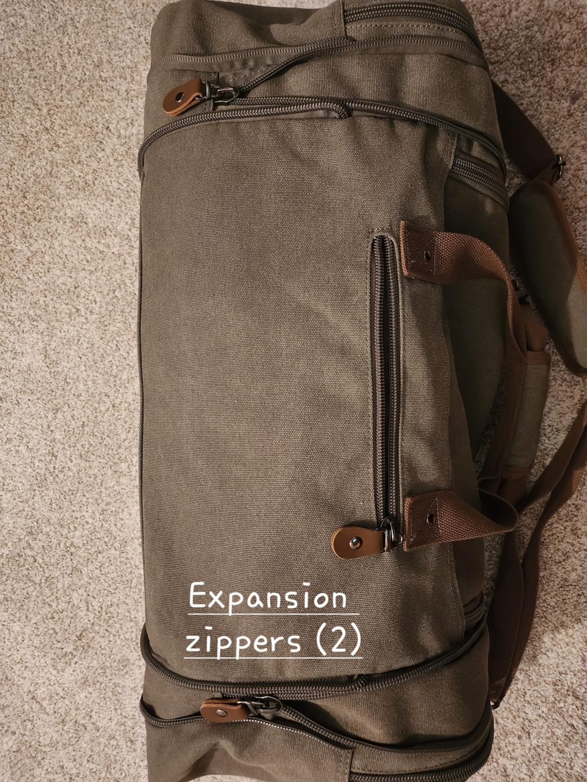 Gonex Canvas Duffle Bag, Expandable 60L Travel Overnight Weekender Bag customer photo 2