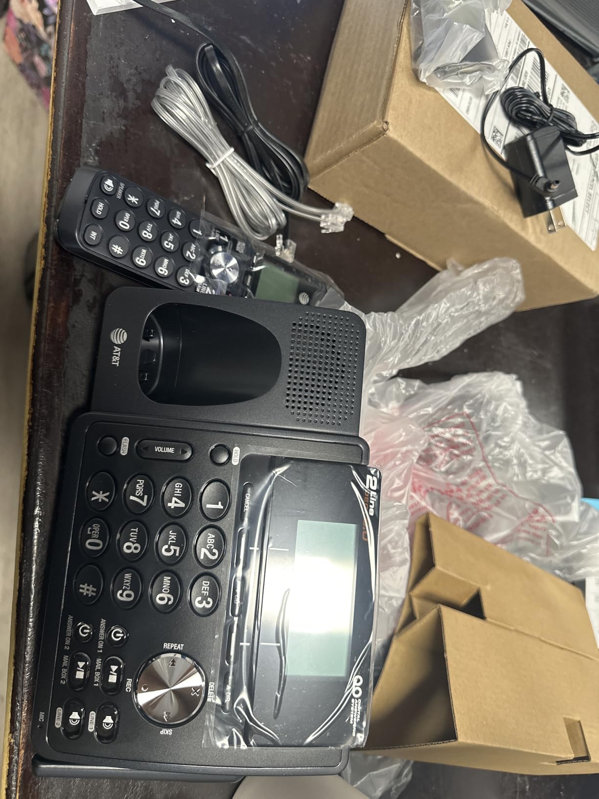 AT&T TL88102BK DECT 6.0 2-Line Expandable Cordless Phone with Answering System and Dual Caller ID/Call Waiting, 3 Handsets, Black customer photo 2