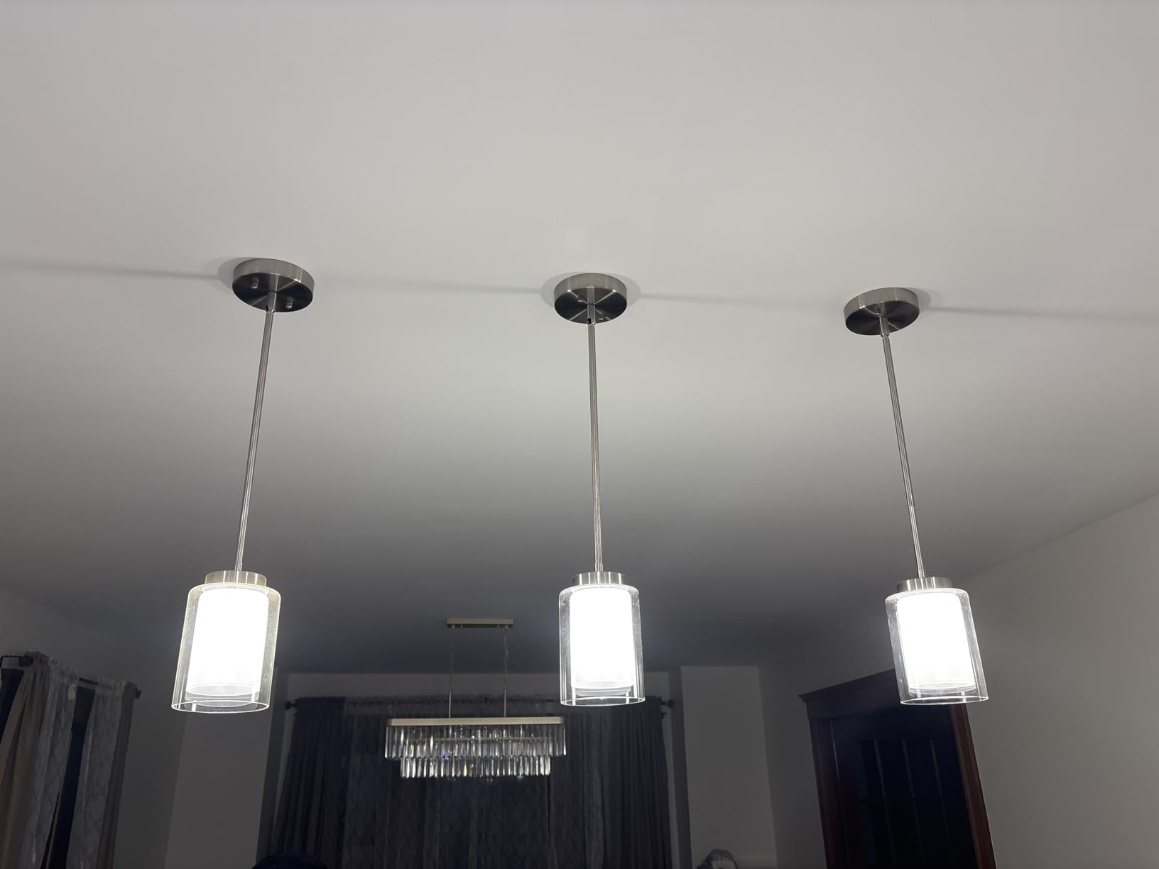 XiNBEi Lighting Modern Pendant Lighting for Kitchen Island Brushed Nickel customer photo 2