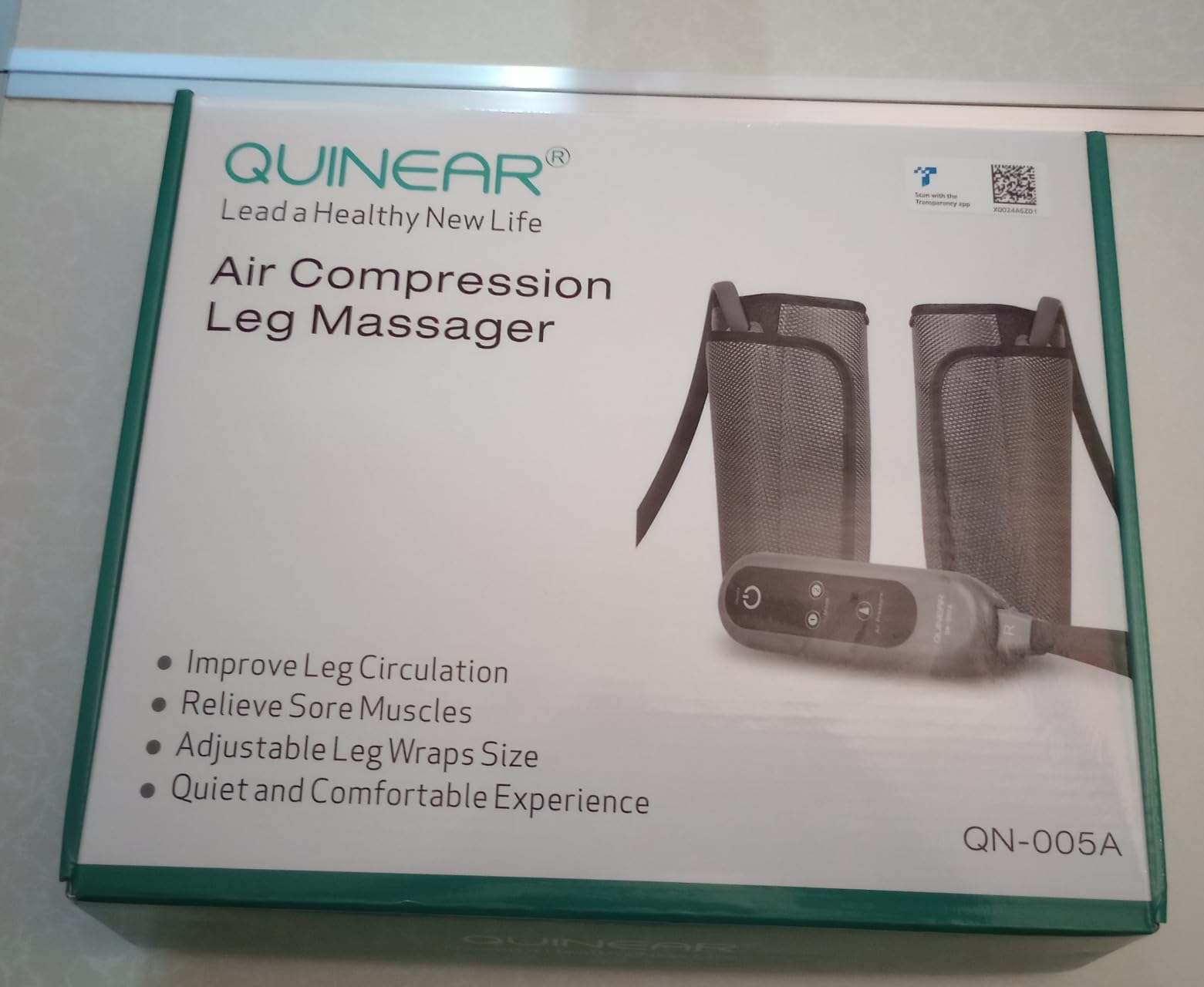 QUINEAR Air Compression Leg Massager for Circulation & Pain Relief, Calf Massagers with 2 Modes & 3 Intensities, Sequential Compression Device (SCD) for RLS, Edema, FSA-HSA - Ideal Gift customer photo 1