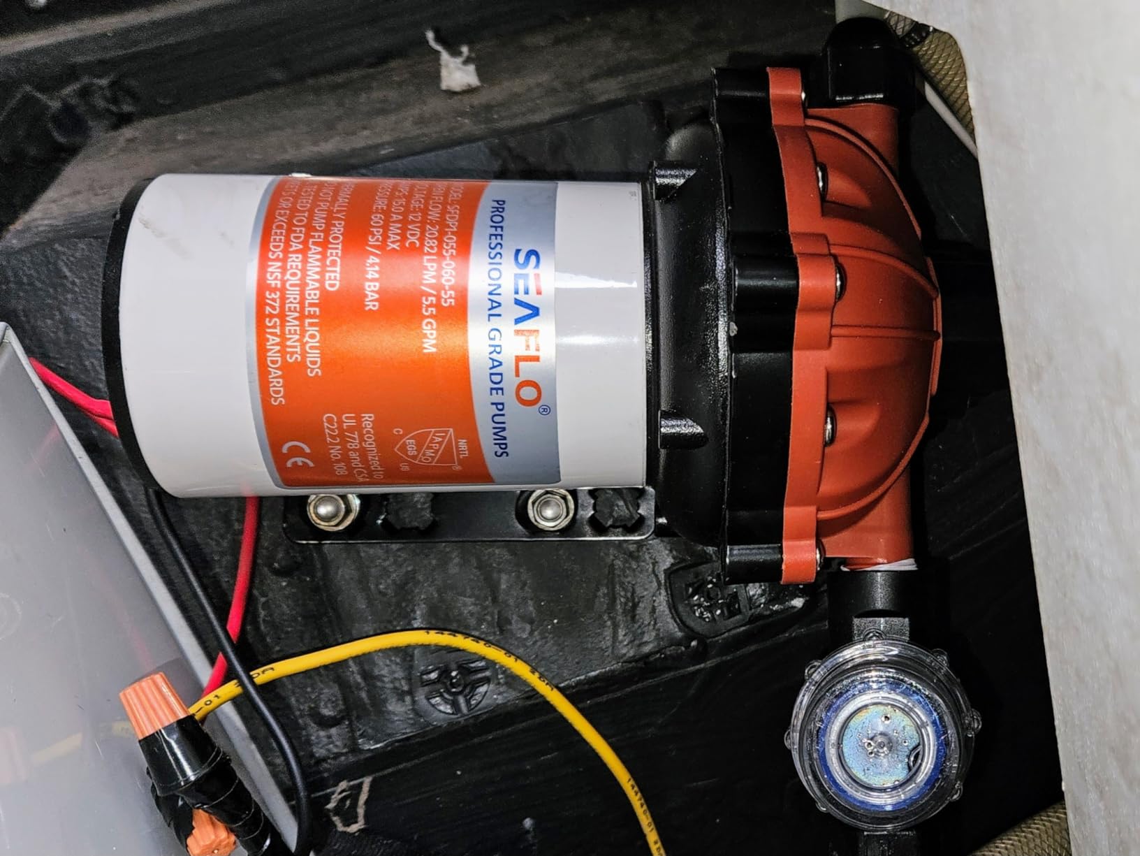 SEAFLO 55 Series 12V RV Water Pump 5.5 GPM 60 PSI Diaphragm Pump Heavy Duty Pressure Switch Built In Bypass Self Priming Quiet High Flow RV Marine Off Grid Freshwater System 4-Year Warranty customer photo 2