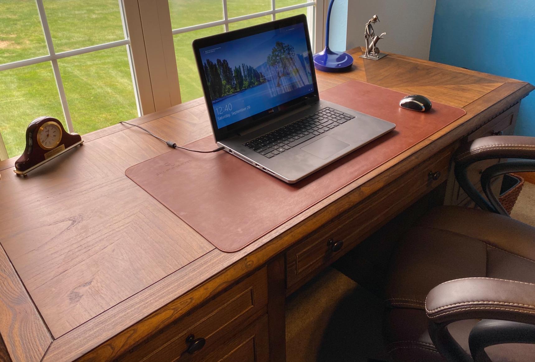 Gallaway Leather Desk Mat, Office Writing Desk Pad, Large 36