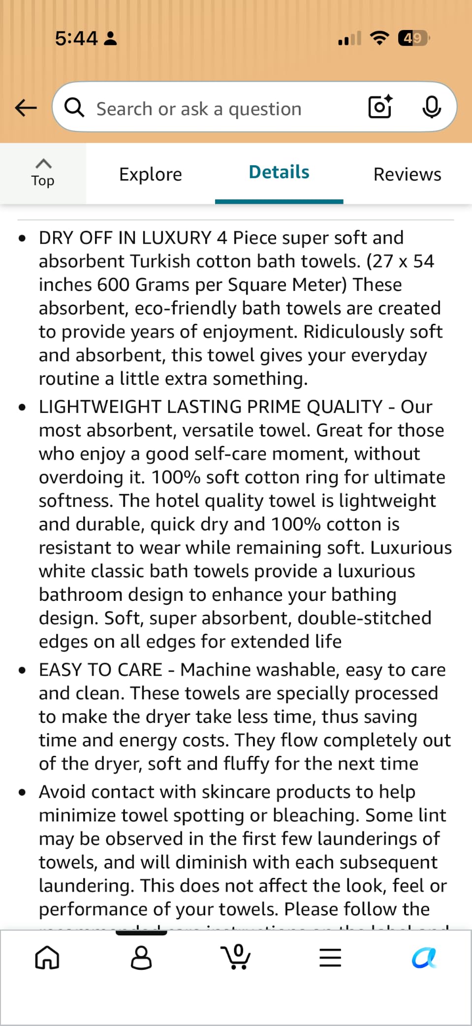Hawmam Bath Linen Towels Large, Turkish Cotton, 4 Pack, White customer photo 2