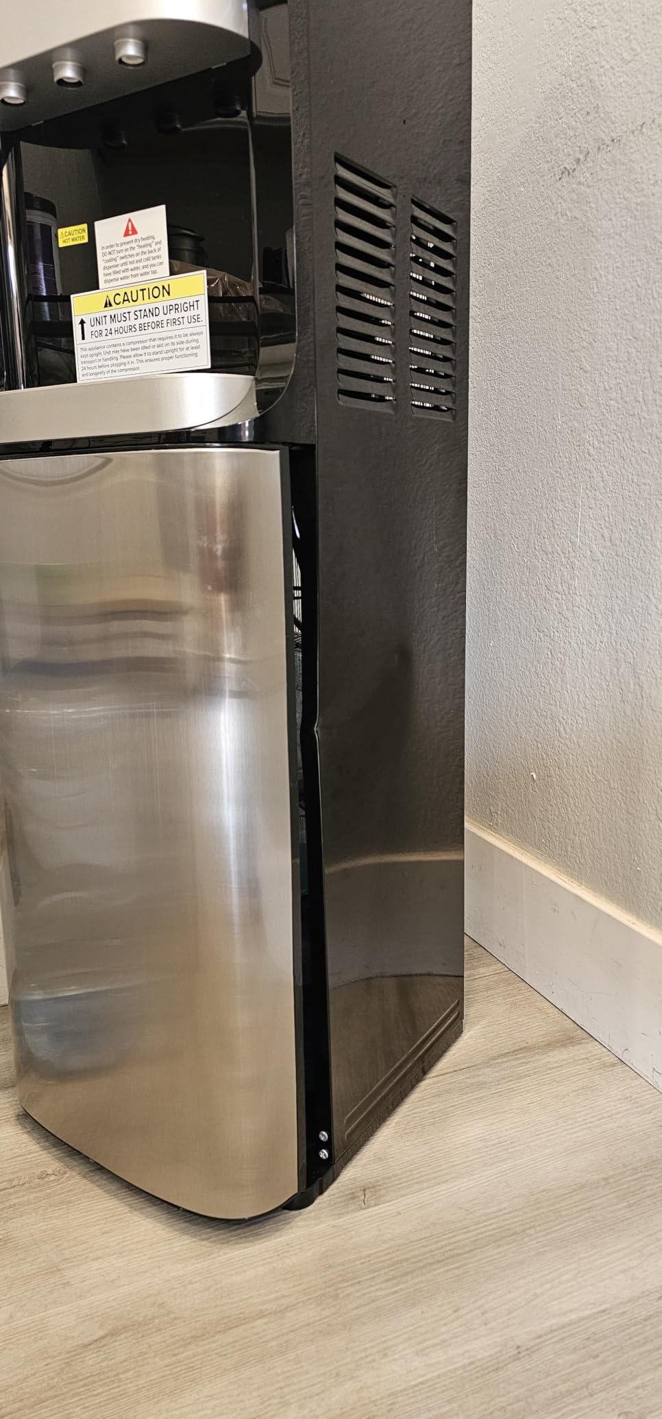 Brio Bottom Loading Water Cooler Dispenser for 5 Gallon Bottles - 3 Temperatures with Hot, Room & Cold Spouts, Child Safety Lock, LED Display with Empty Bottle Alert, Stainless Steel customer photo 2