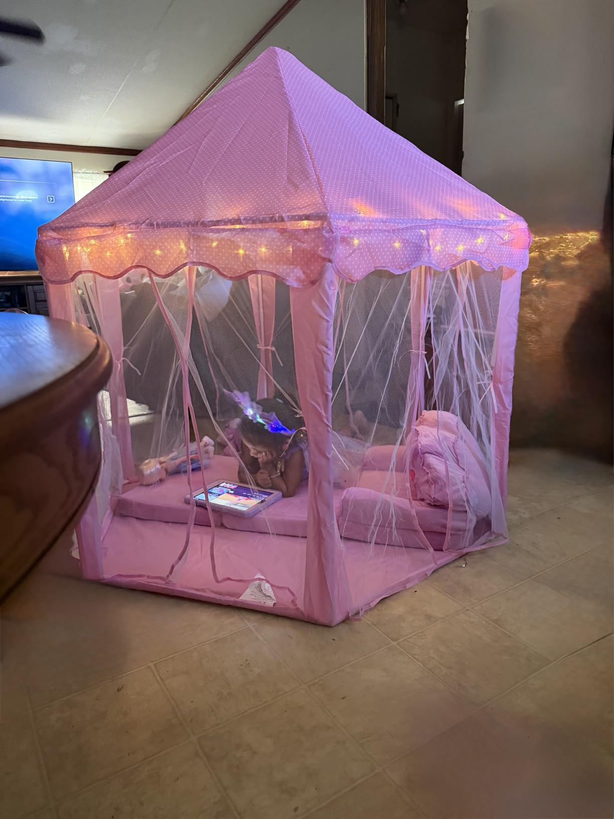 ORIAN Princess Tent for Girls, Kids Pink Play Tent, Ages 2–7, 55