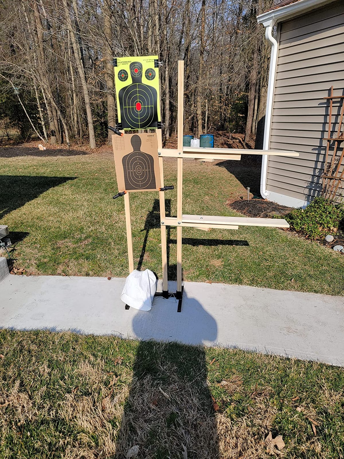 Highwild Adjustable Target Stand Base for Paper Shooting Cardboard Silhouette H Shape Stand Base for Shooting Range 1x2 Wooden Target Station Setup - 1 Pack customer photo 1