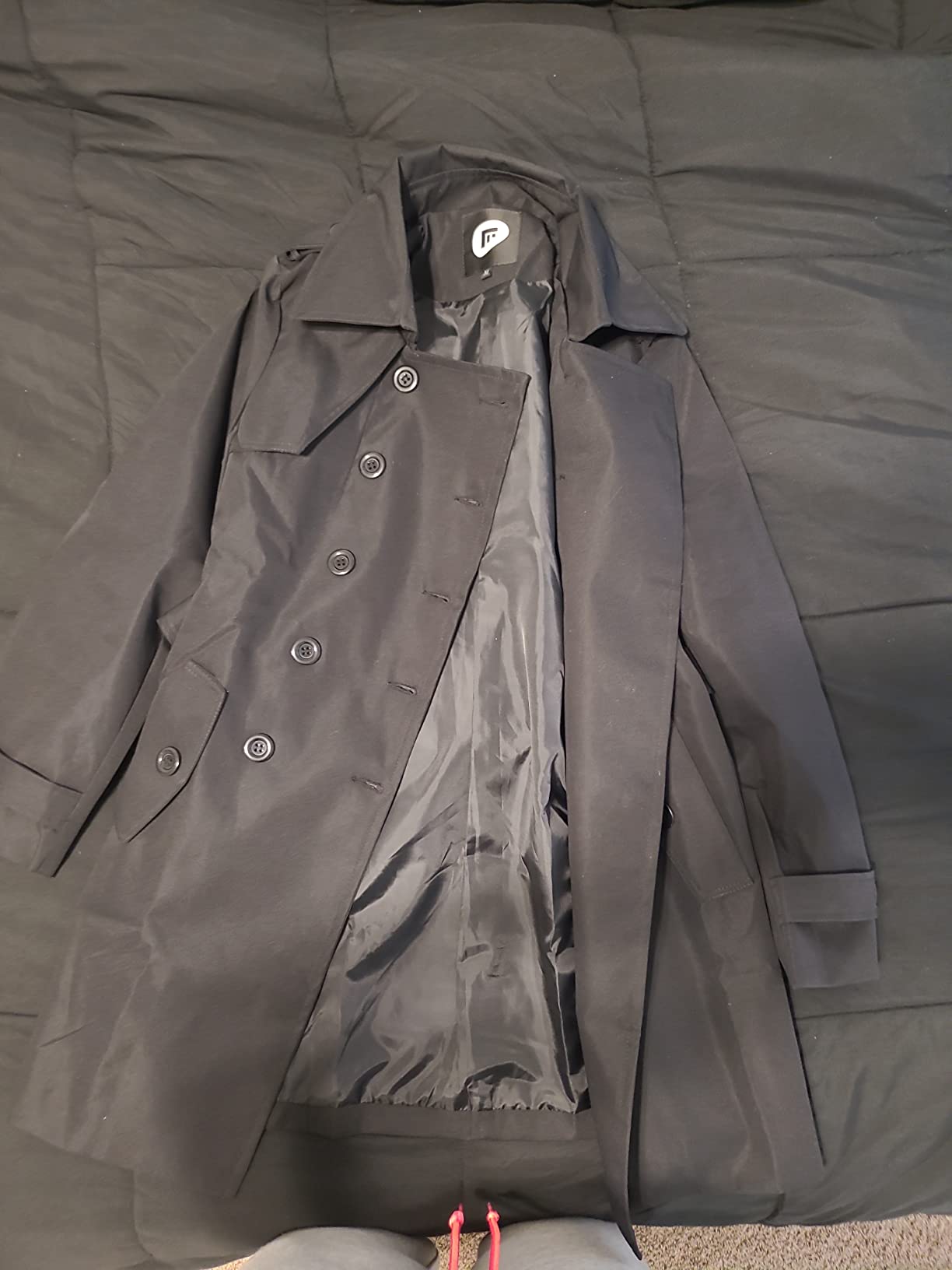 FARVALUE Women's Double Breasted Trench Coat Water Resistant Windbreaker Classic Belted Lapel Overcoat customer photo 2