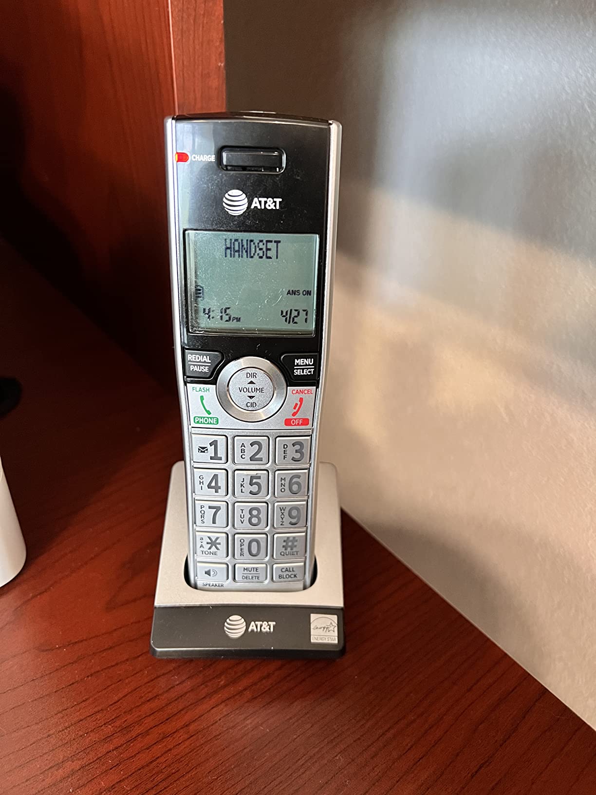 AT&T CL84307 Dect 6.0 Expandable Corded/Cordless Phone with Smart Call Blocker, Silver/Black with 3 Handsets customer photo 2