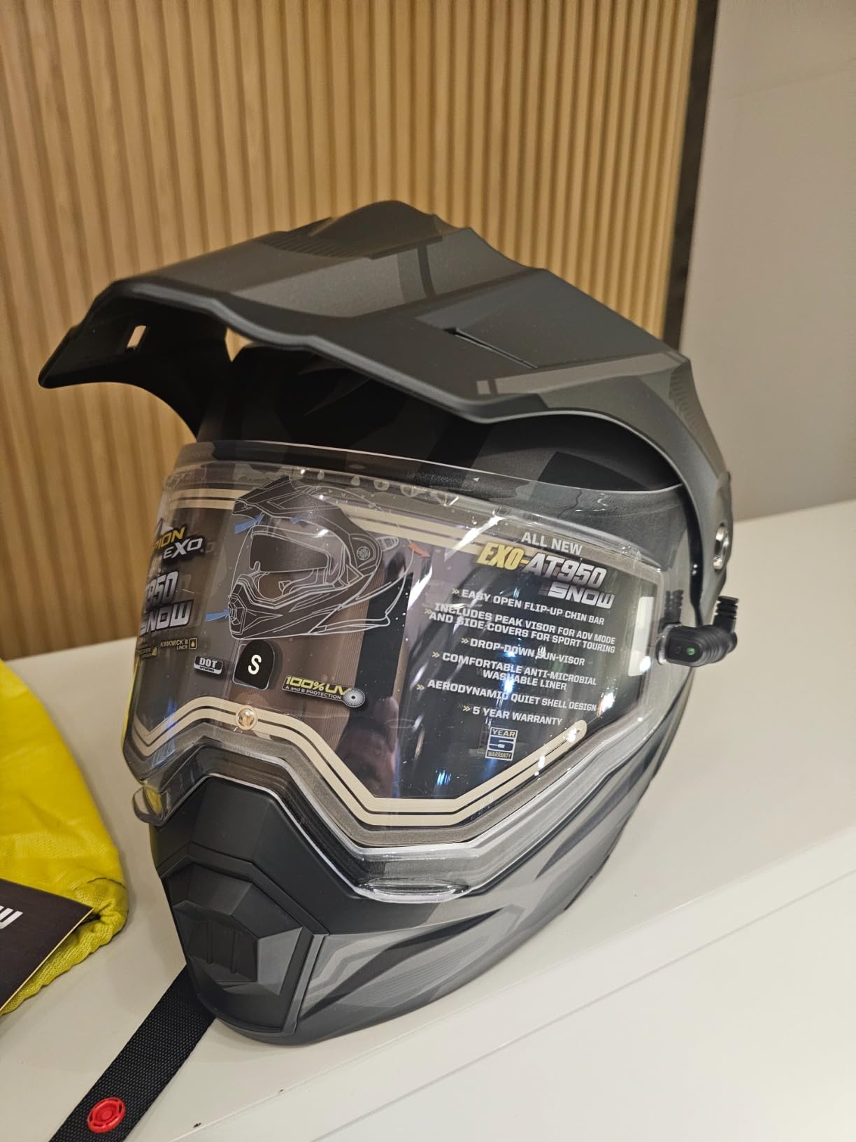 ScorpionEXO AT950 Cold Weather Adventure Snowmobile Modular Helmet Electric Shield with Breath Box DOT Approved Outrigger (Matte Grey - Small) customer photo 2
