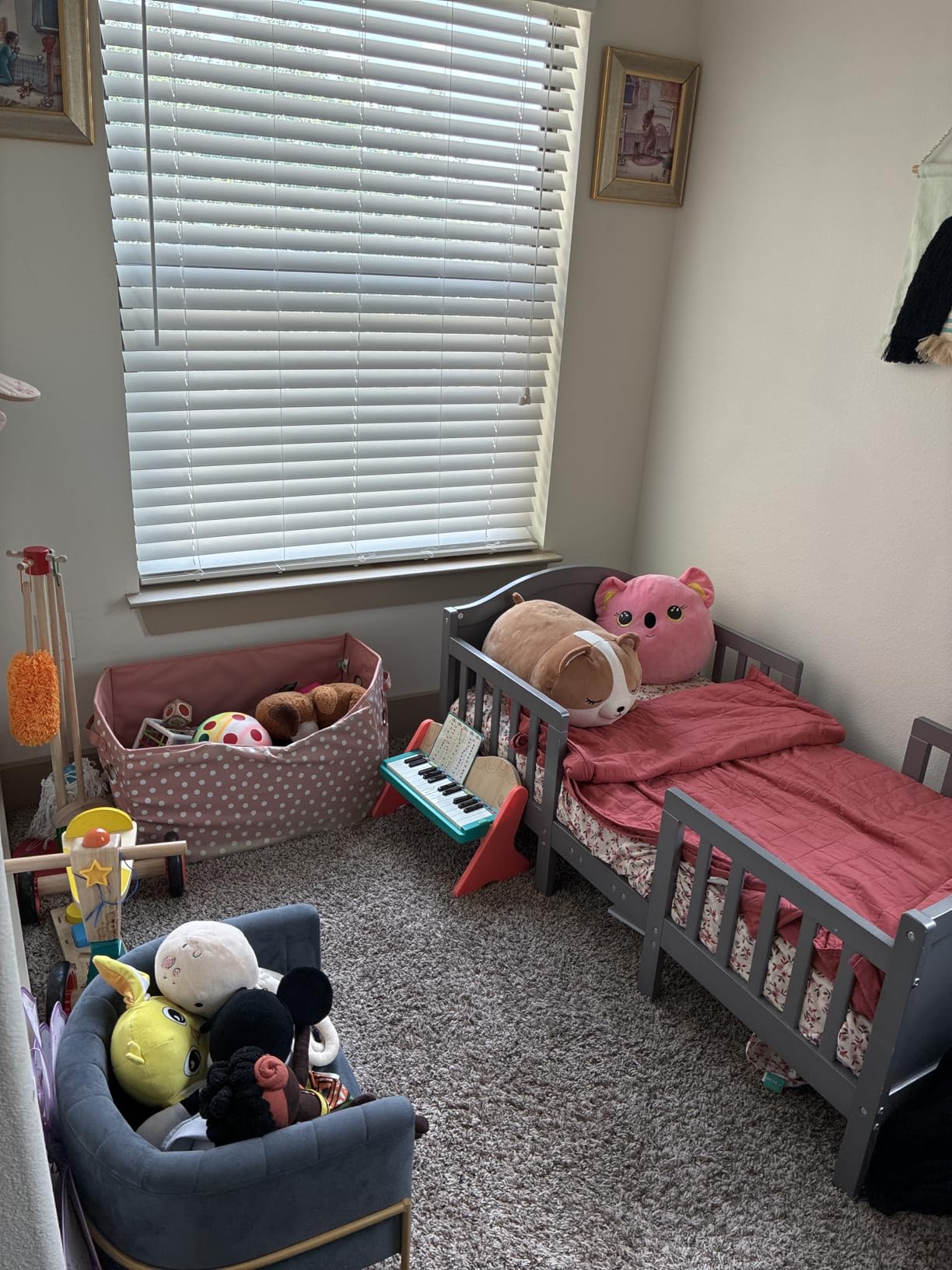 Dream On Me Portland 3-in-1 Convertible Toddler Bed, Converts to 2 Chairs & Table, Low Floor Design with 4 Safety Guard Rails, Baby Safety Alliance & Greenguard Gold Certified - Storm Grey customer photo 1