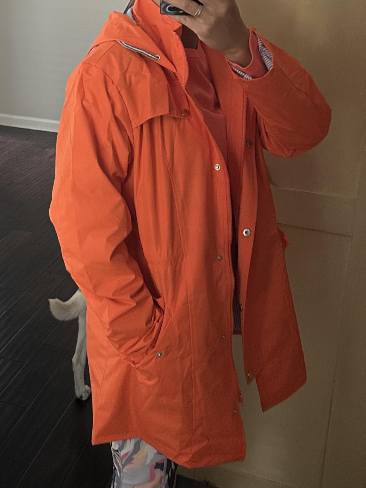 LOMON Raincoat Women Waterproof Long Hooded Trench Coats Lined Windbreaker Travel Jacket S-XXL customer photo 1