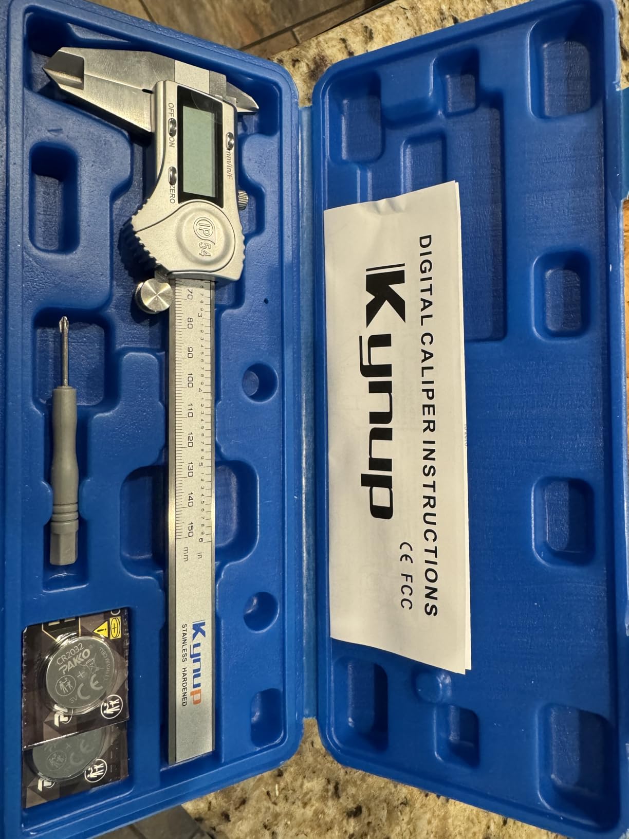 Kynup Digital Caliper, Caliper Measuring Tool, Stainless Steel Micrometer | 6 Inch Dial Vernier Caliper Tool, Inch/Metric/Fraction Conversion, Auto-Off & IP54 Splash Proof for DIY & Industrial Use customer photo 2