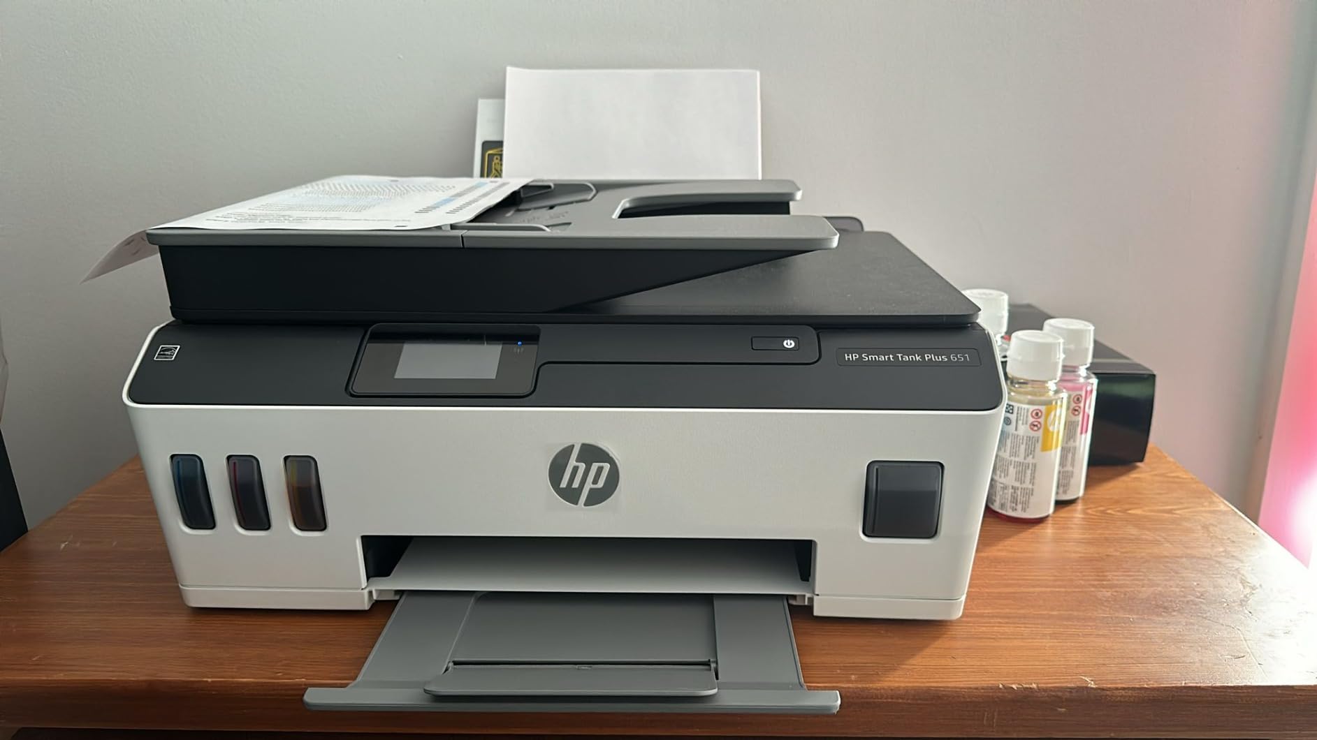 HP Smart Tank Plus 651 Wireless All-in-One Printer, Ink Tank Printer-for-Home Use, 2 Years of Ink Included Auto Document Feeder, Mobile Print, Scan, Copy, Fax. (7XV38A) customer photo 1