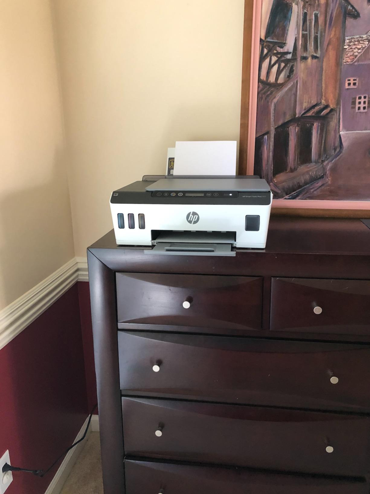 HP Smart Tank Plus 551 Wireless All-in-One Ink Tank Printer, up to 2 Years of Ink in Bottles, Mobile Remote Print, Scan, Copy, Works with Alexa (6HF11A) customer photo 2