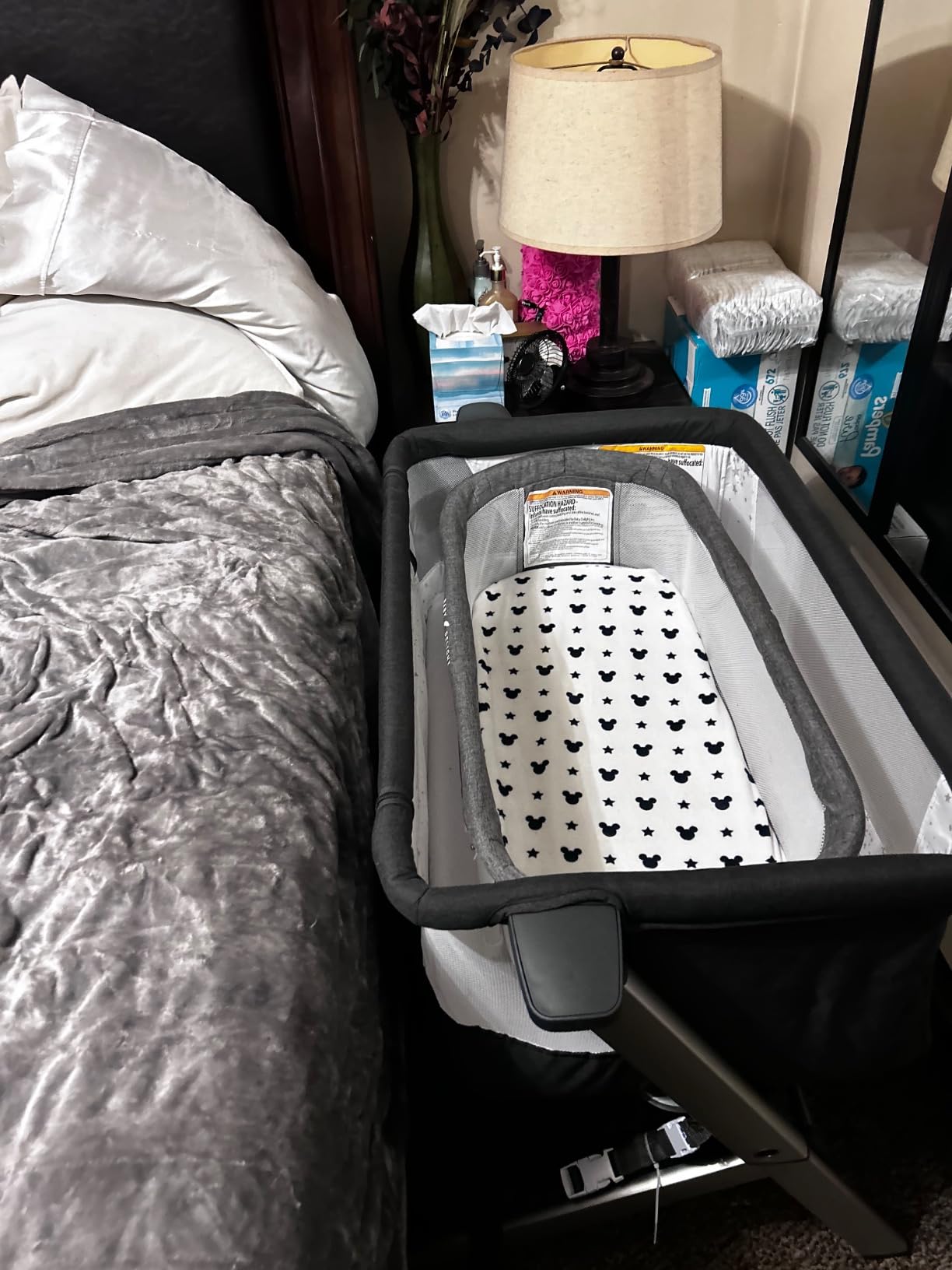 Dream On Me Skylar Bassinet & Bedside Sleeper, Adjustable Height, Grey customer photo 1