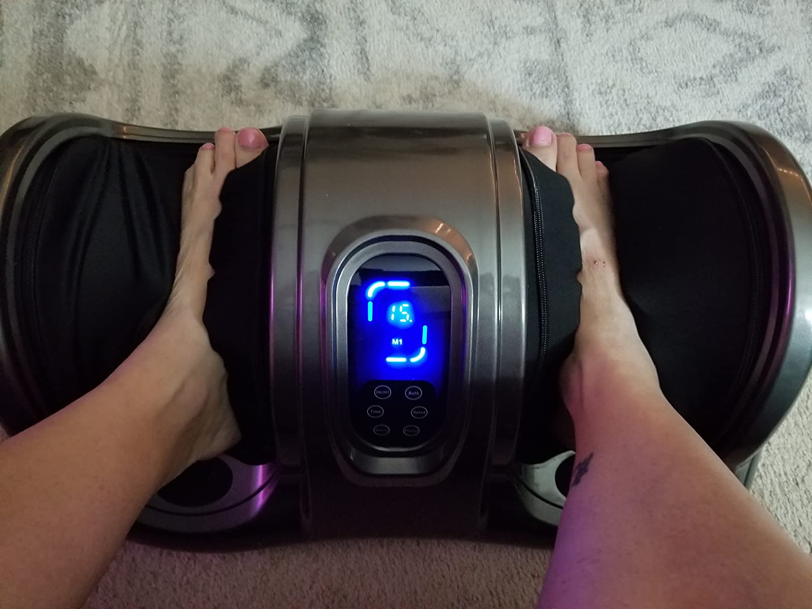 Best Choice Products Shiatsu Foot Massager for Pain Relief, Plantar Fasciitis, Neuropathy, Blood Circulation, Remote Control w/Compact Design - Gray customer photo 1