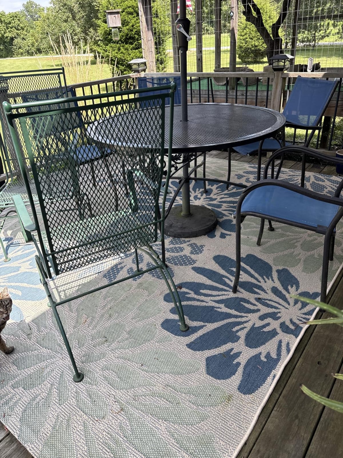 JONATHAN Y Floral Textured Weave Indoor Outdoor Area Rug 9X12 Navy/Aqua, Zinnia Modern for Backyard, Patio, Porch, Easy-Cleaning, High Traffic, Pet-Friendly, Non-Shedding (SMB110C-9) customer photo 1