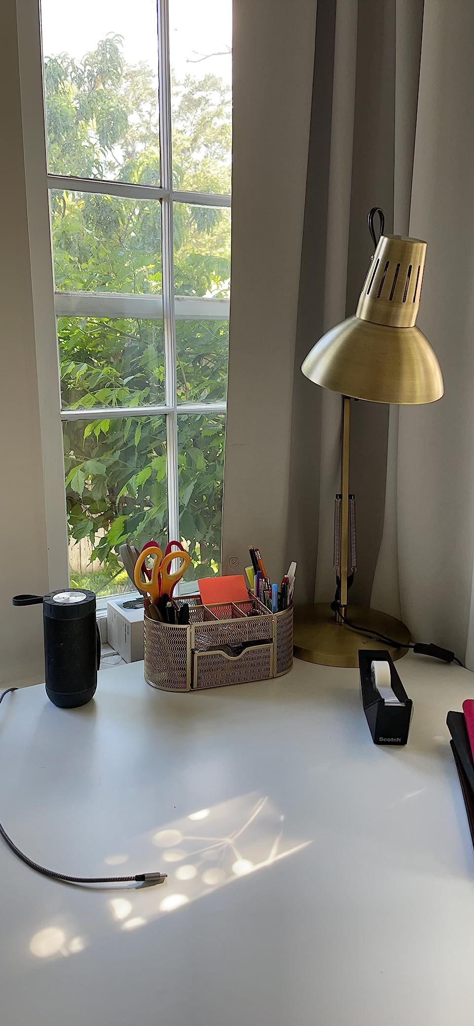 BLU MONACO | Gold Desk Organizer Set with Drawer | Metal Mesh Desk Accessories for Women | Stylish Desktop Organizer for Office Storage, Supplies & Small Stationery customer photo 2