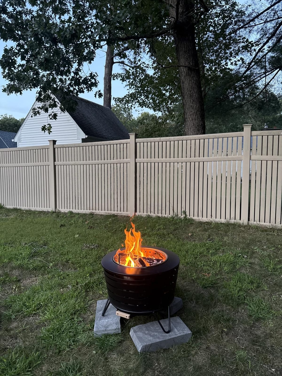 TIKI Patio Smokeless Fire Pit, 25 in Wood Burning Fire Pit with Cover customer photo 1