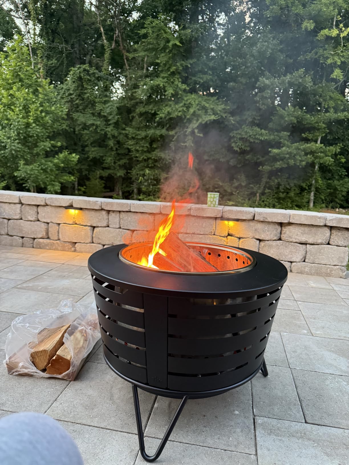 TIKI Patio Smokeless Fire Pit, 25 in Wood Burning Fire Pit with Cover customer photo 2